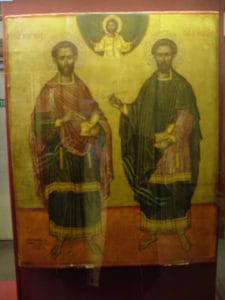 Byzantine icon at the British Museum in London, England
