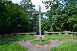 On top of the tomb at the Bailly Cemetery on the Bailly/Chellberg Trail at Indiana Dunes National Park