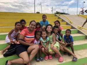 Marisol with the children
