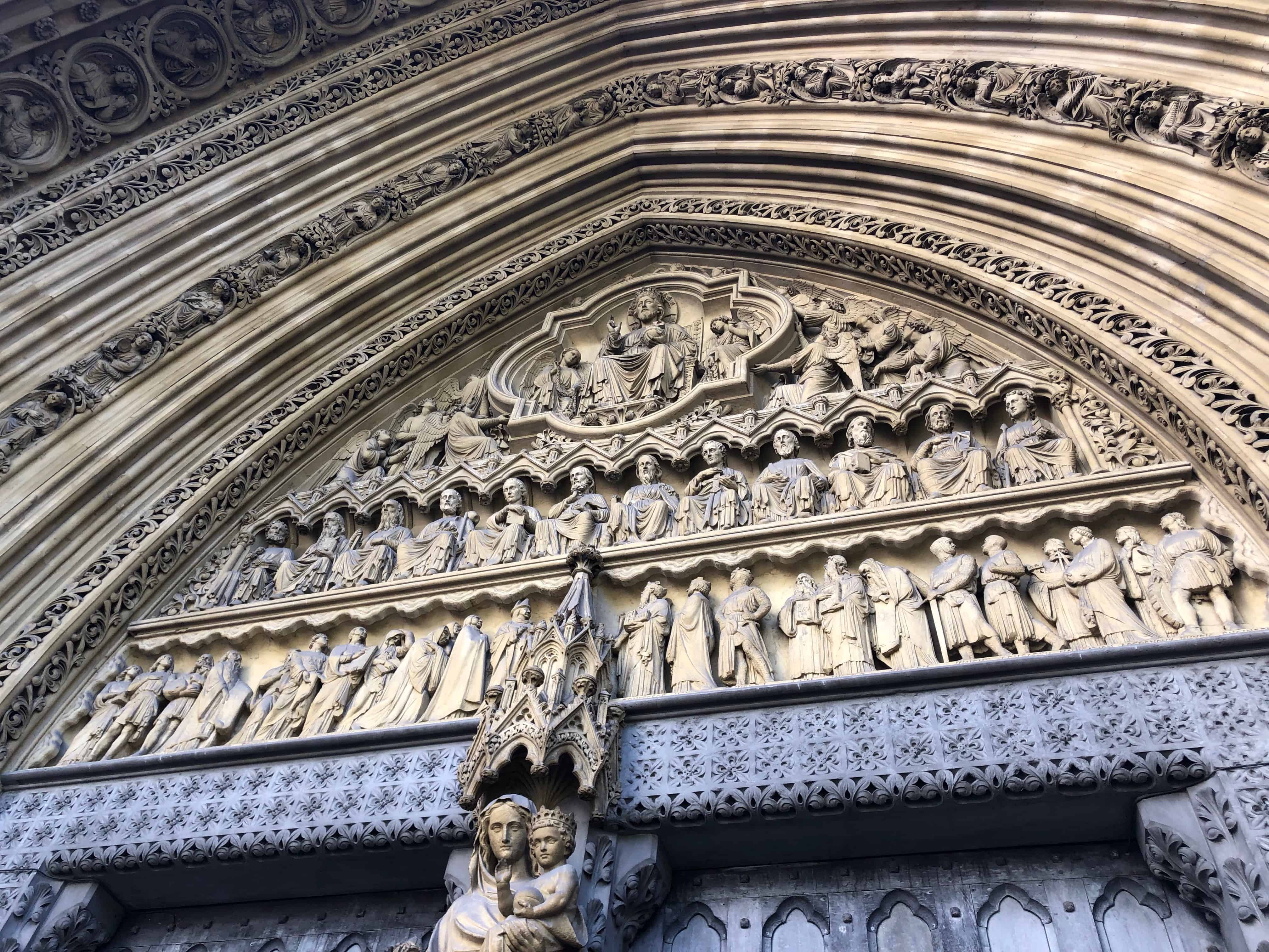 Above the north entrance at Westminster Abbey in London, England