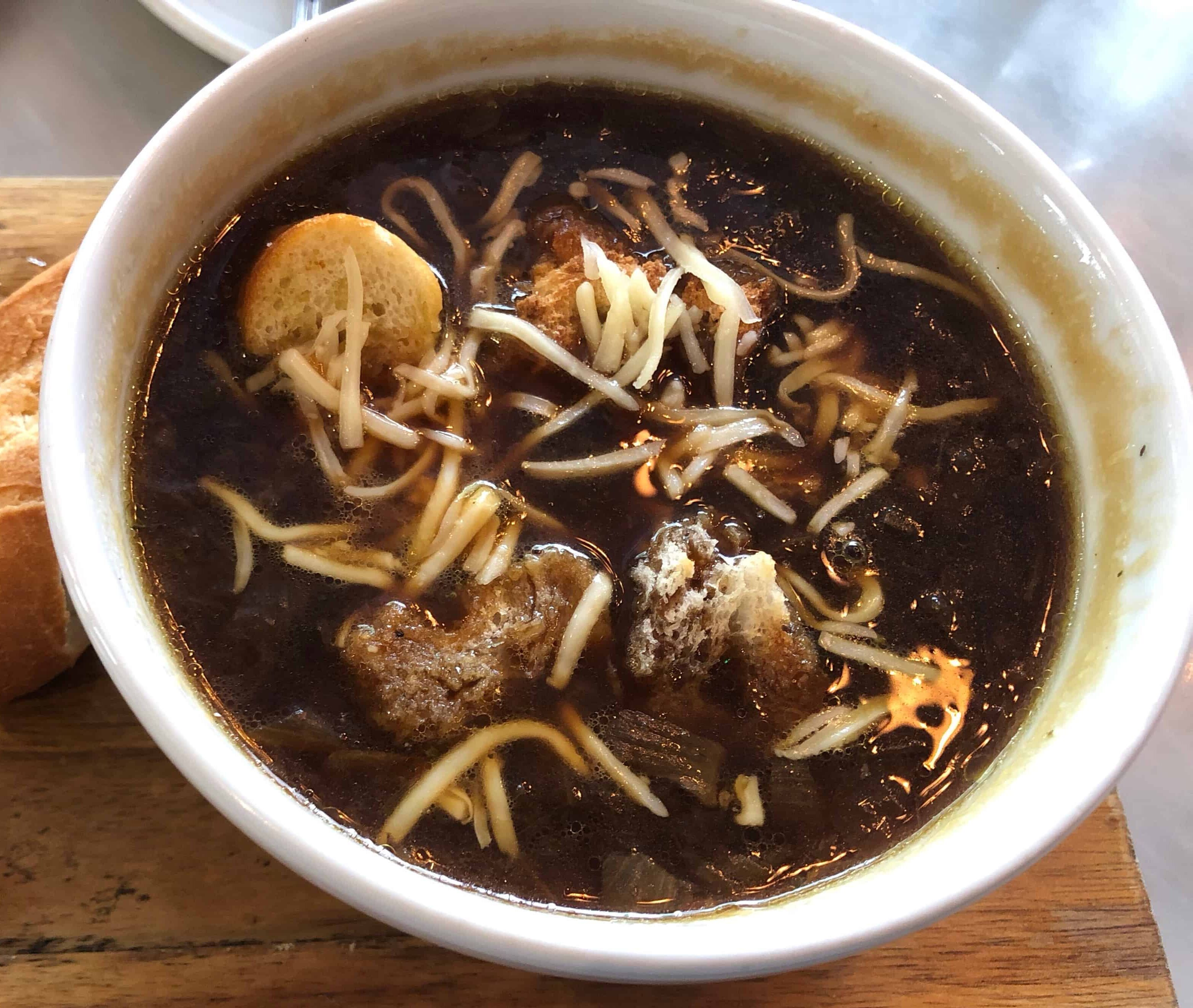 French onion soup at Café Rouge