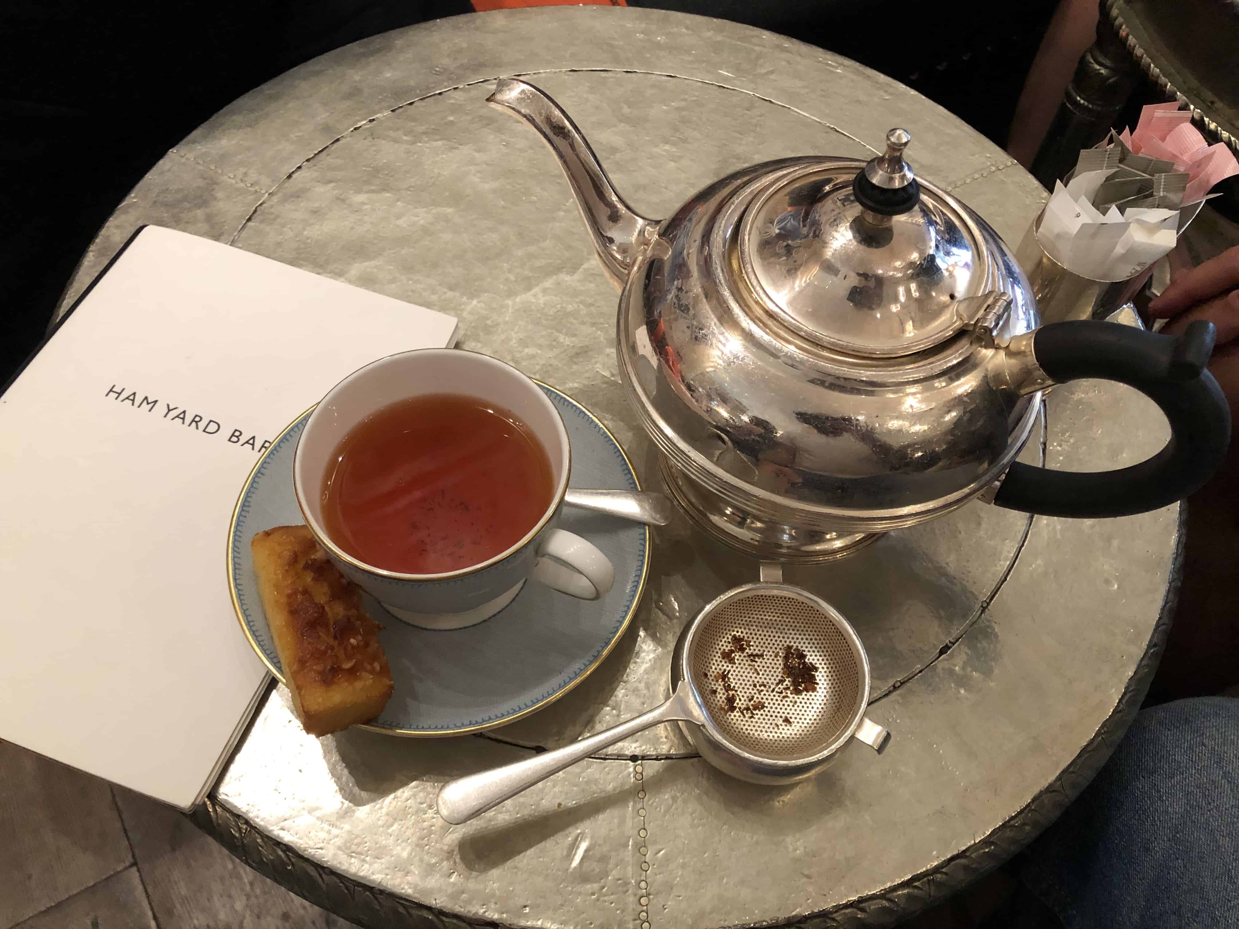 Tea at Ham Yard Bar & Restaurant in London, England
