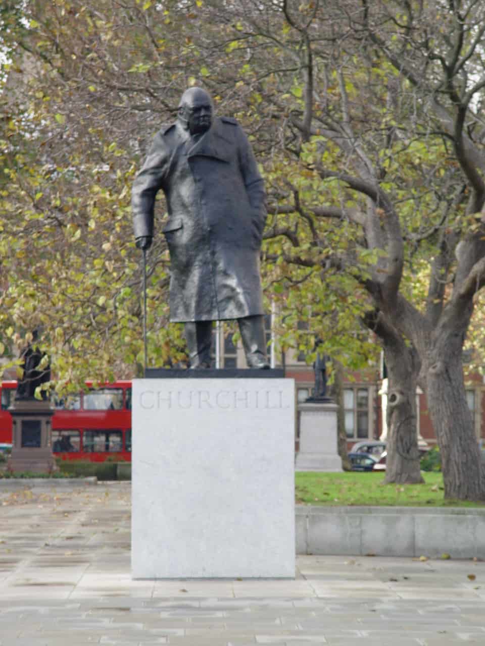 Sir Winston Churchill statue in Westminster, London, England