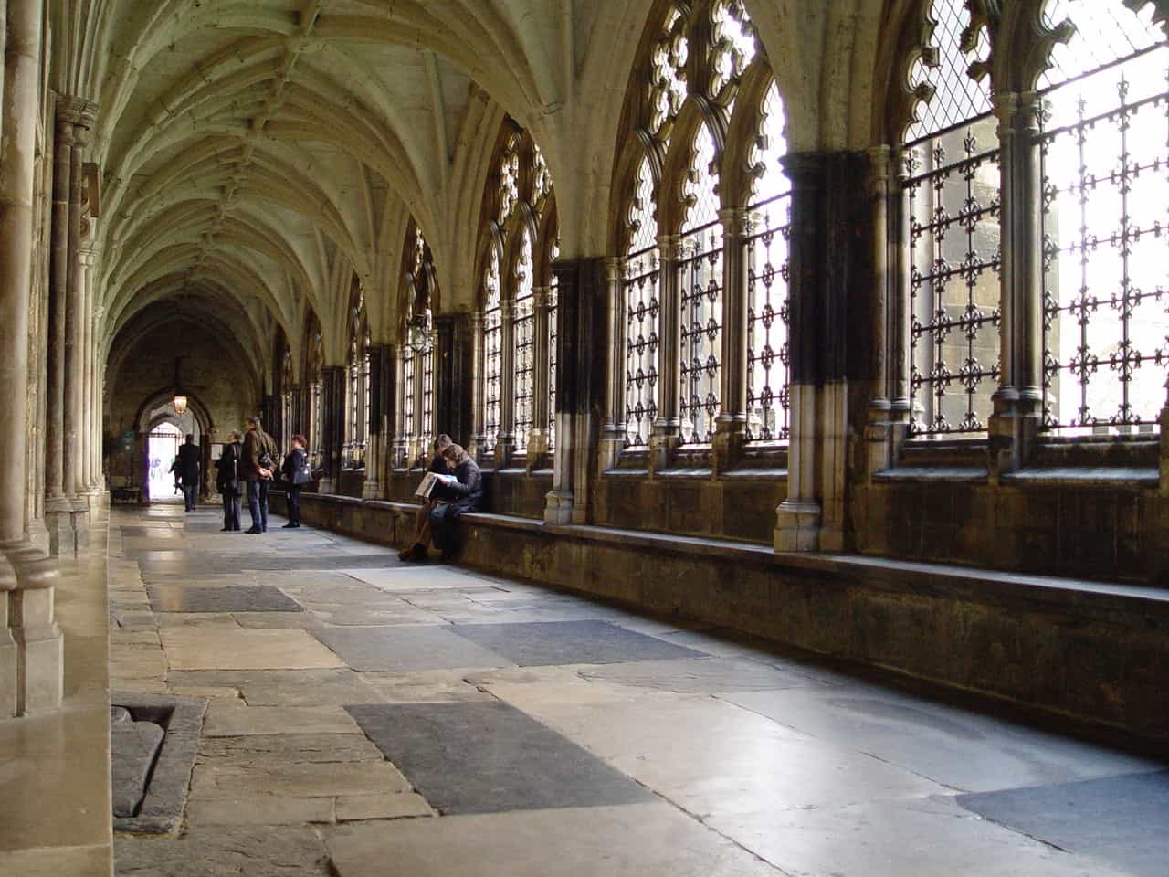 Cloister at Westminster Abbey in London, England