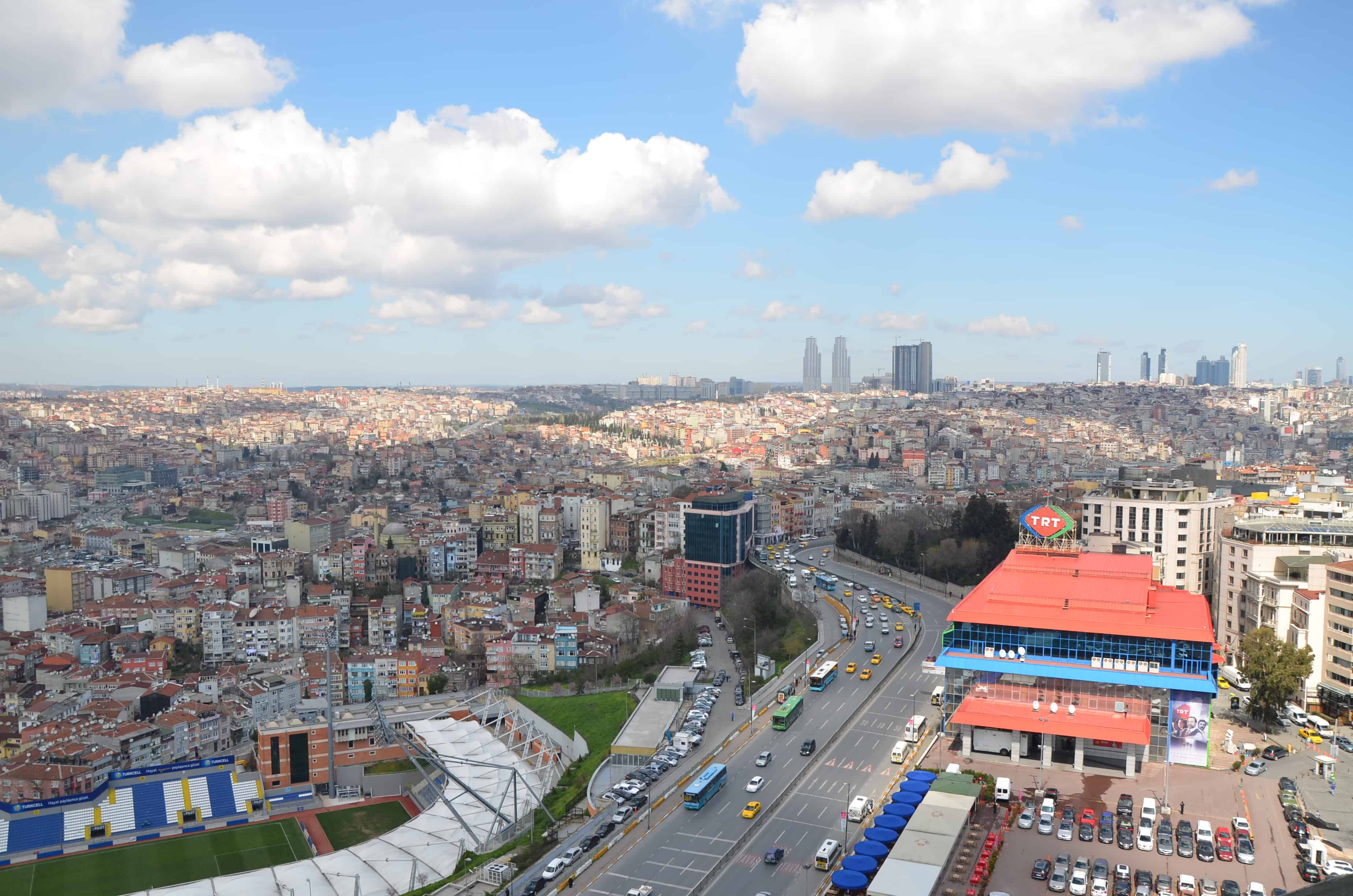 Looking north from the Marmara Pera in Tepebaşı, Istanbul, Turkey