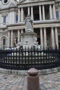 Statue of Queen Anne at St. Paul's Cathedral in London, England