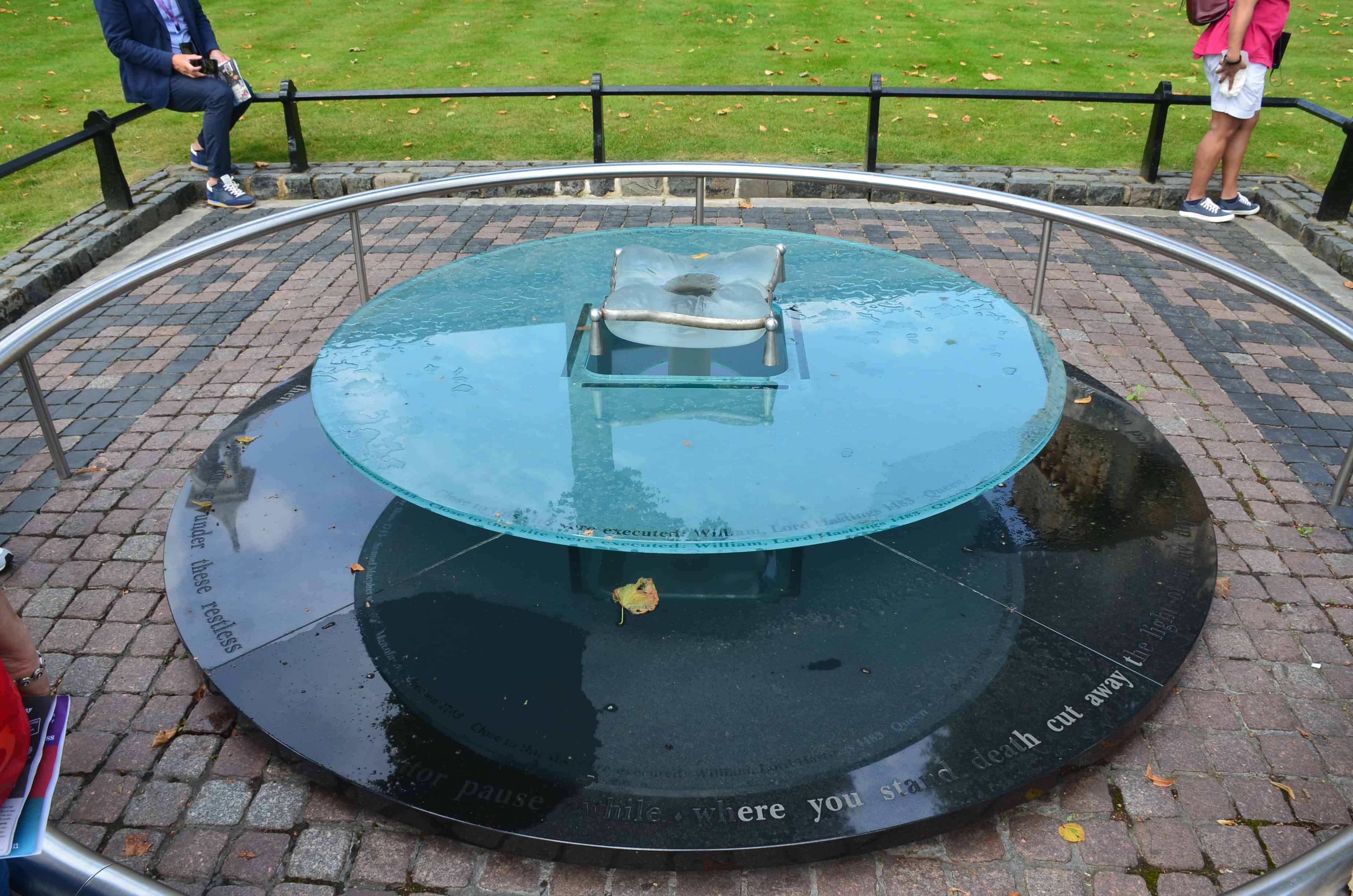 Execution memorial in the Inner Ward of the Tower of London in London, England