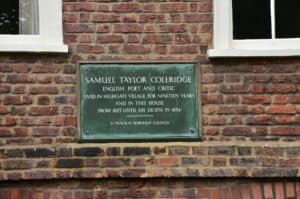 Plaque for Samuel Taylor Coleridge in Highgate, London, England