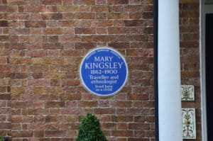 Blue plaque for Mary Kingsley in Highgate, London, England