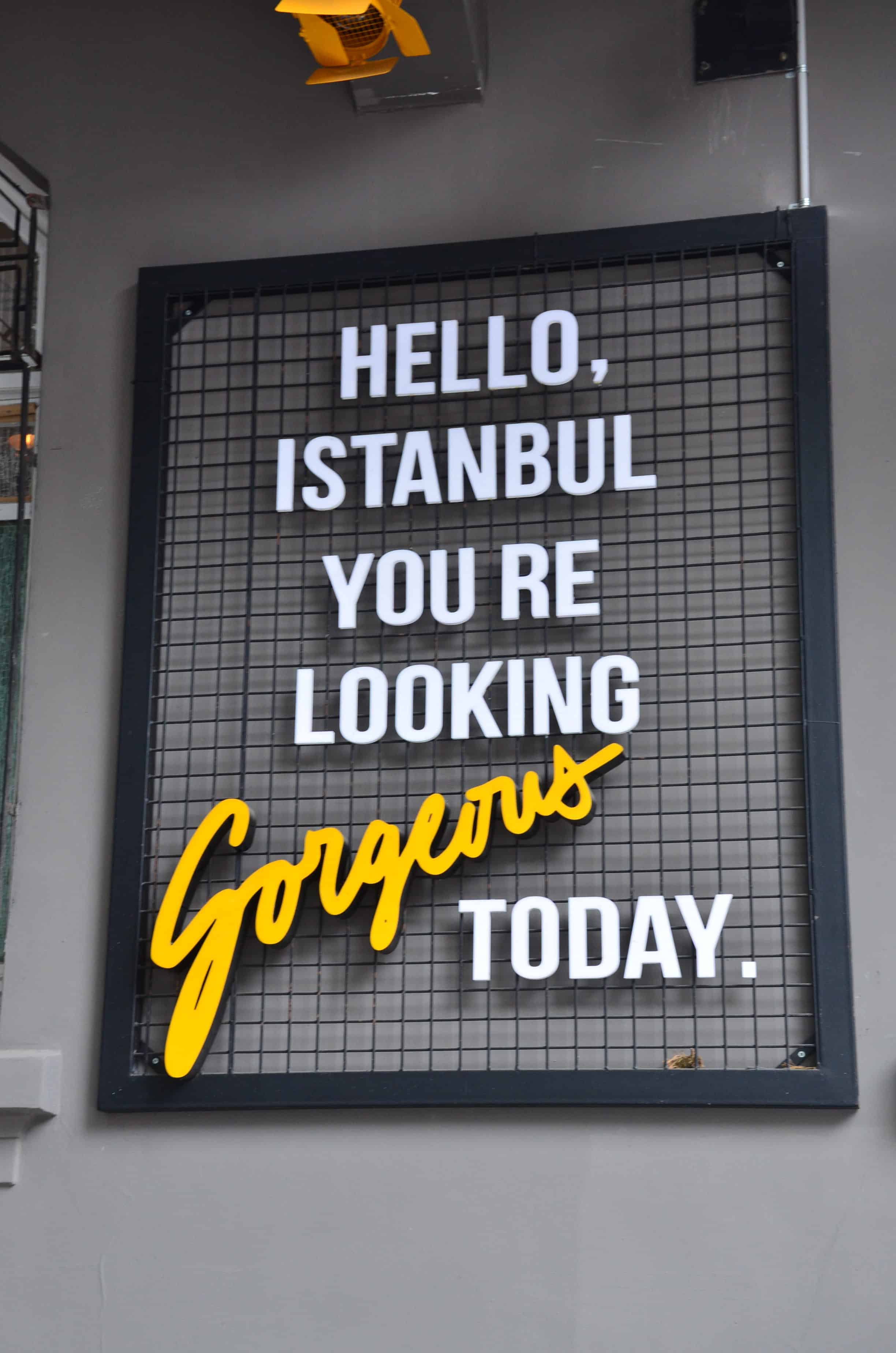 A sign near Istiklal Street