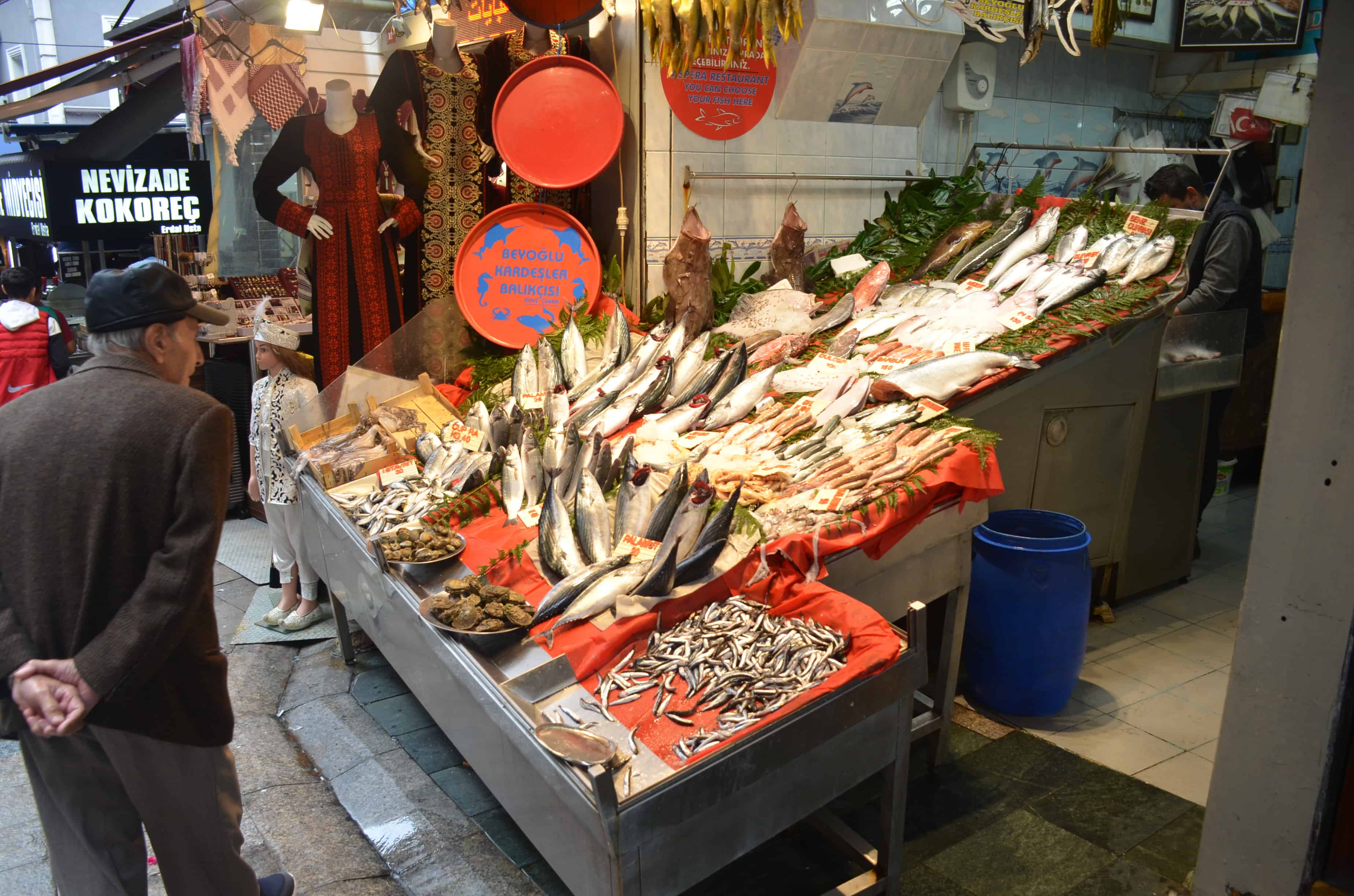 Fish stall at the Beyoğlu Fish Market