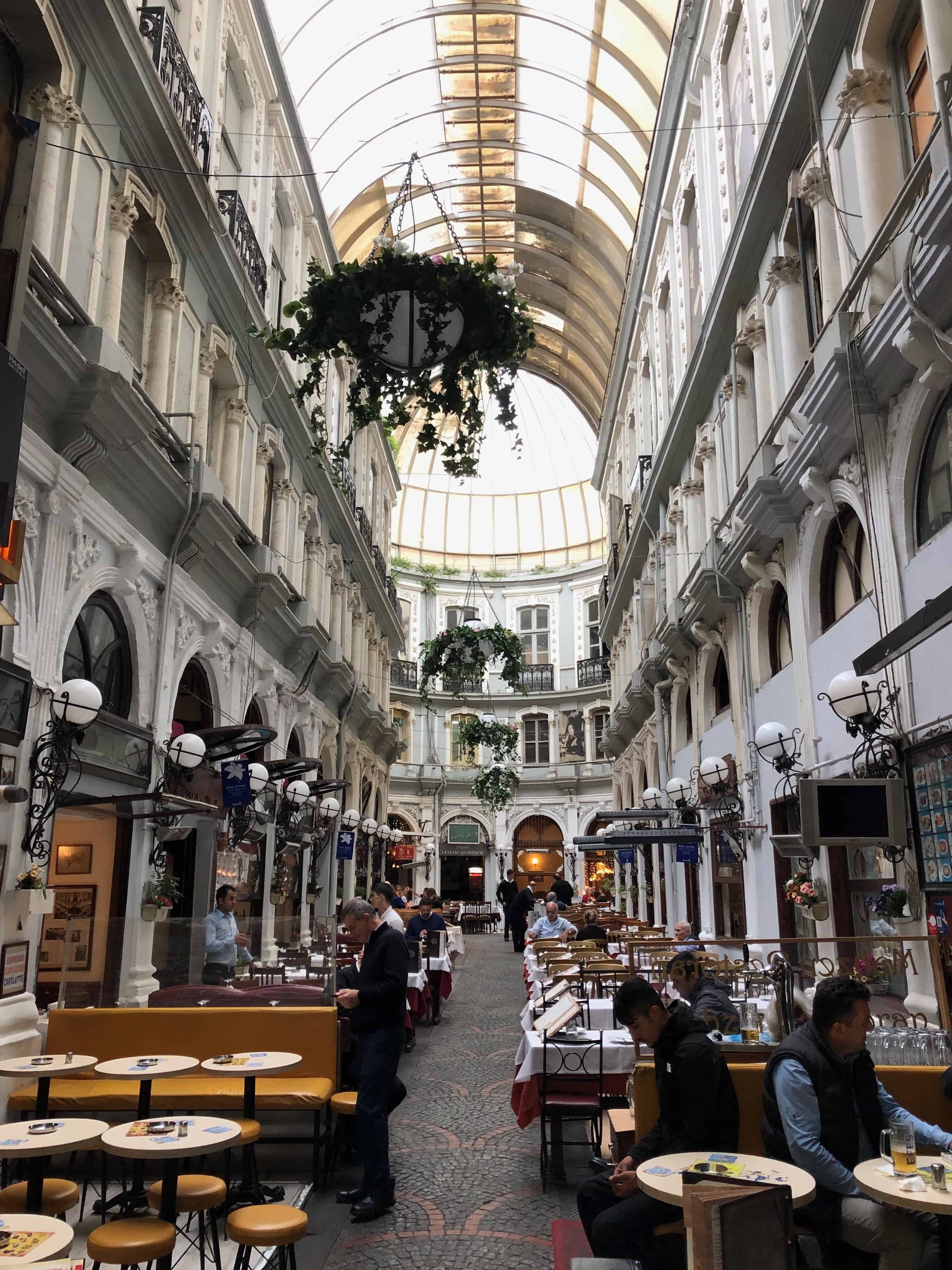 Arcade of Flower Passage in Istanbul, Turkey