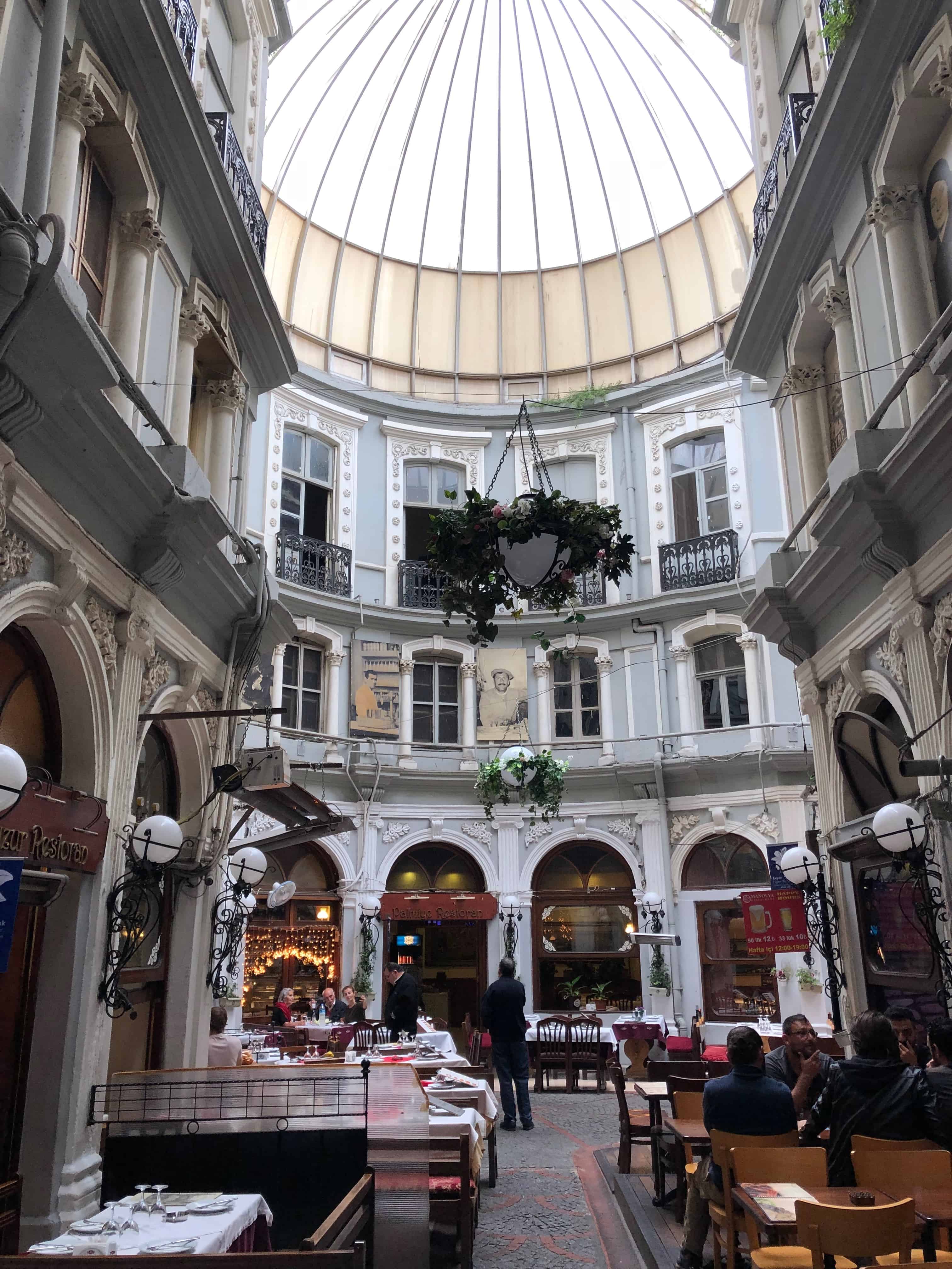 Arcade from Sahne Street of Flower Passage in Istanbul, Turkey