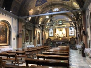 Interior of Santa Maria Draperis Church in Istanbul, Turkey