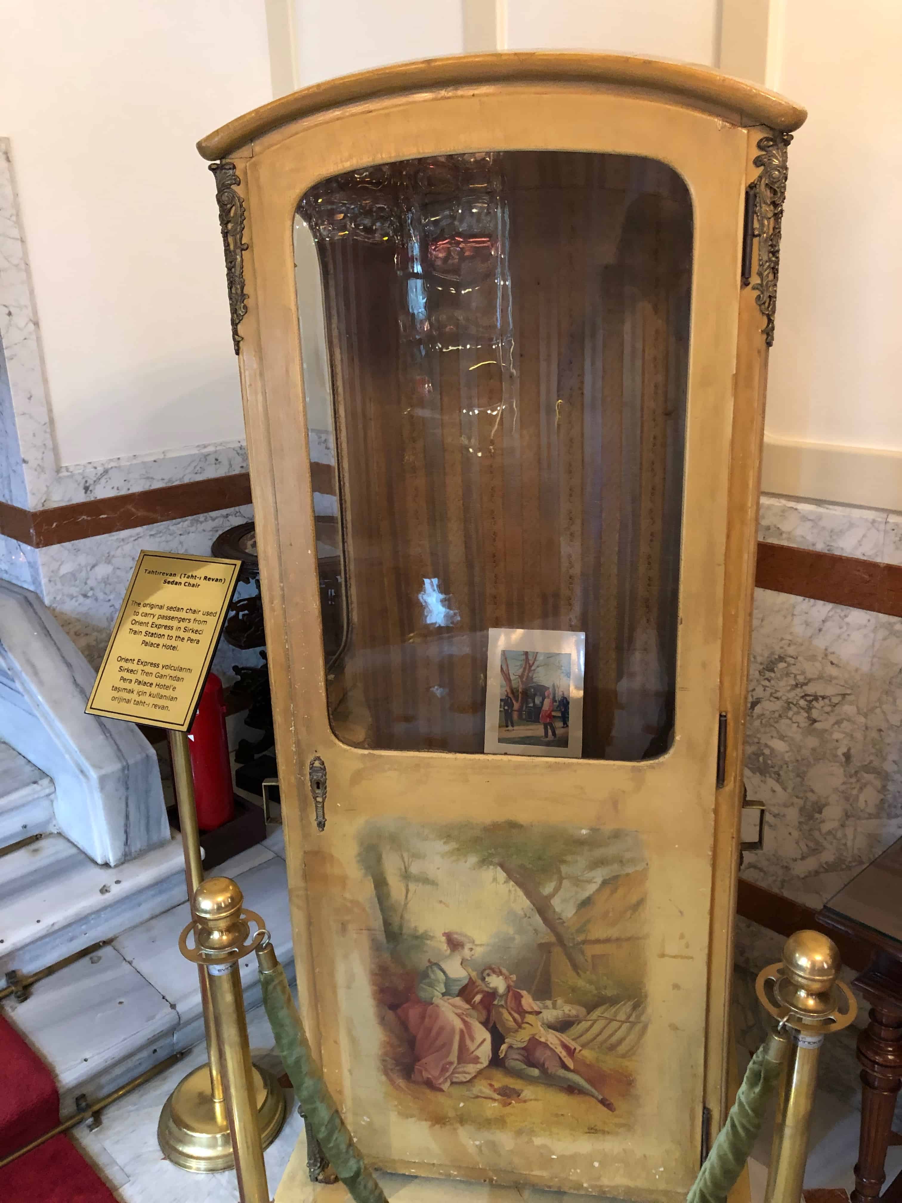 Sedan chair at the Pera Palace Hotel in Istanbul, Turkey
