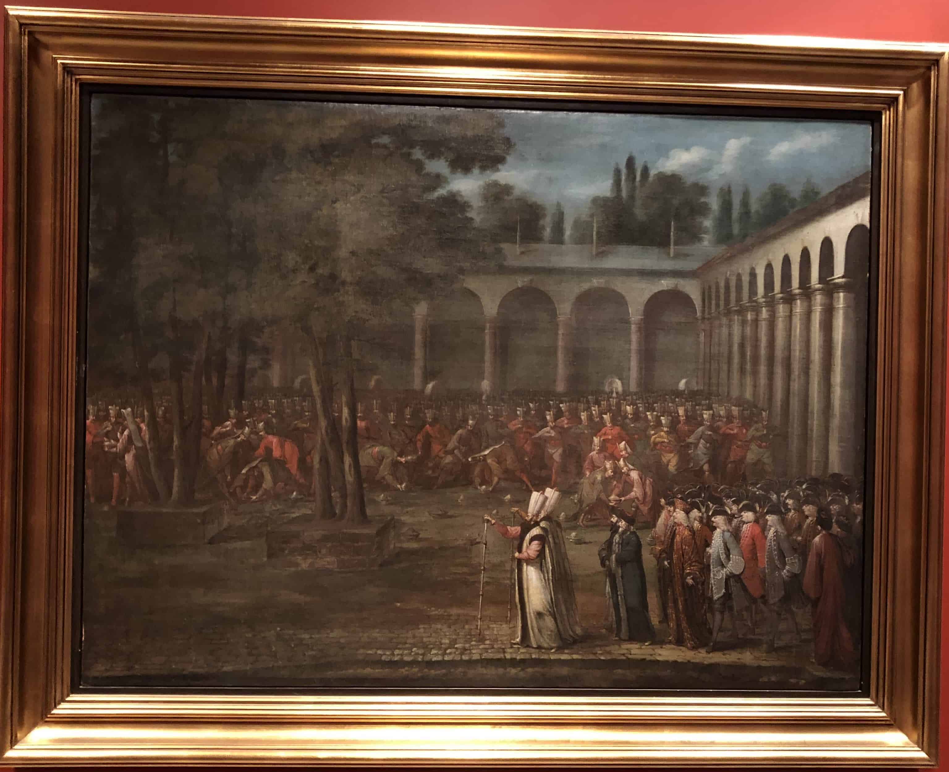 The Ambassadorial Delegation Parading through the Second Courtyard at the Topkapı Palace, Jean-Baptiste van Mour (1725?)