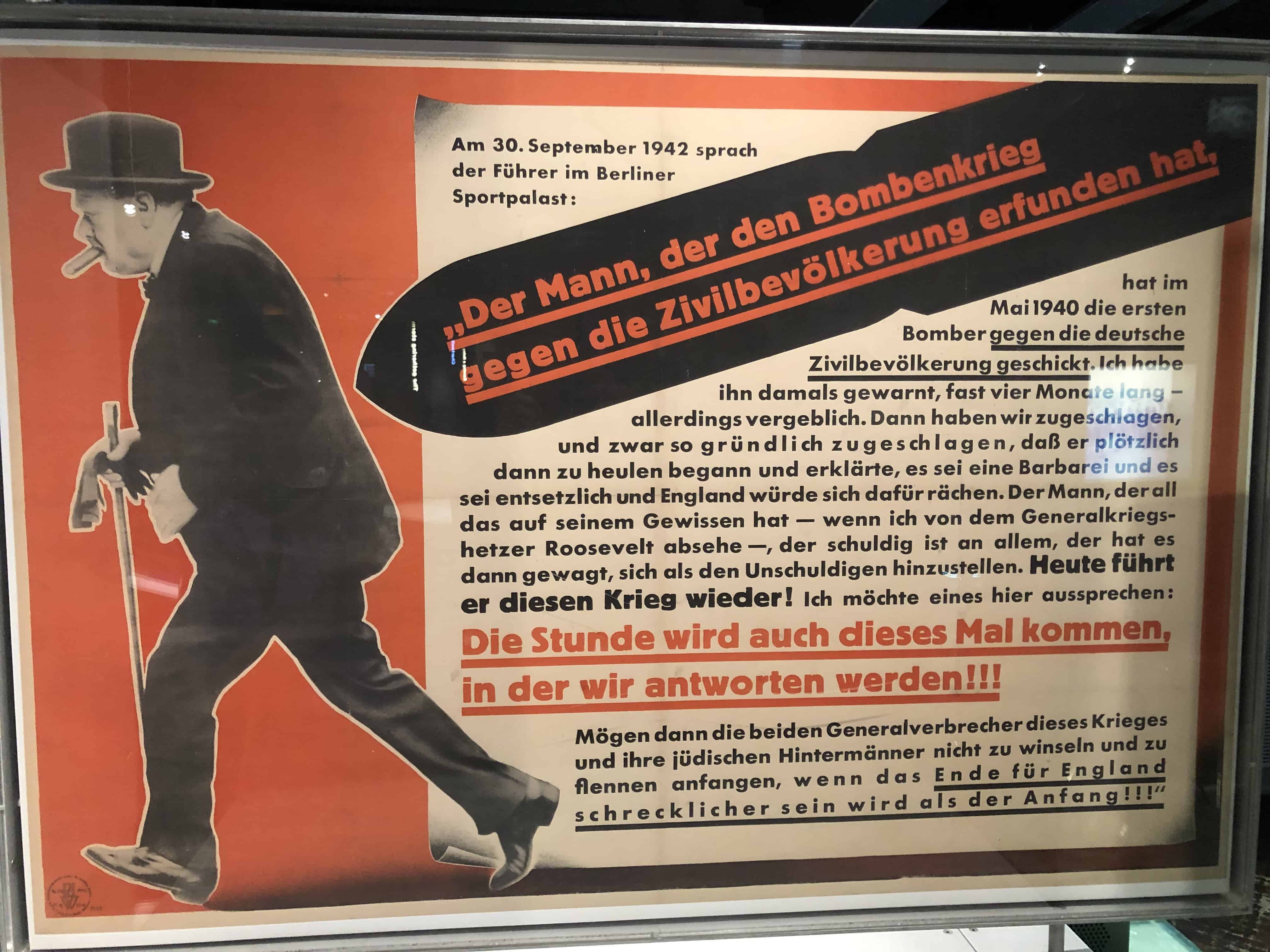 Nazi propaganda poster in the Churchill Museum