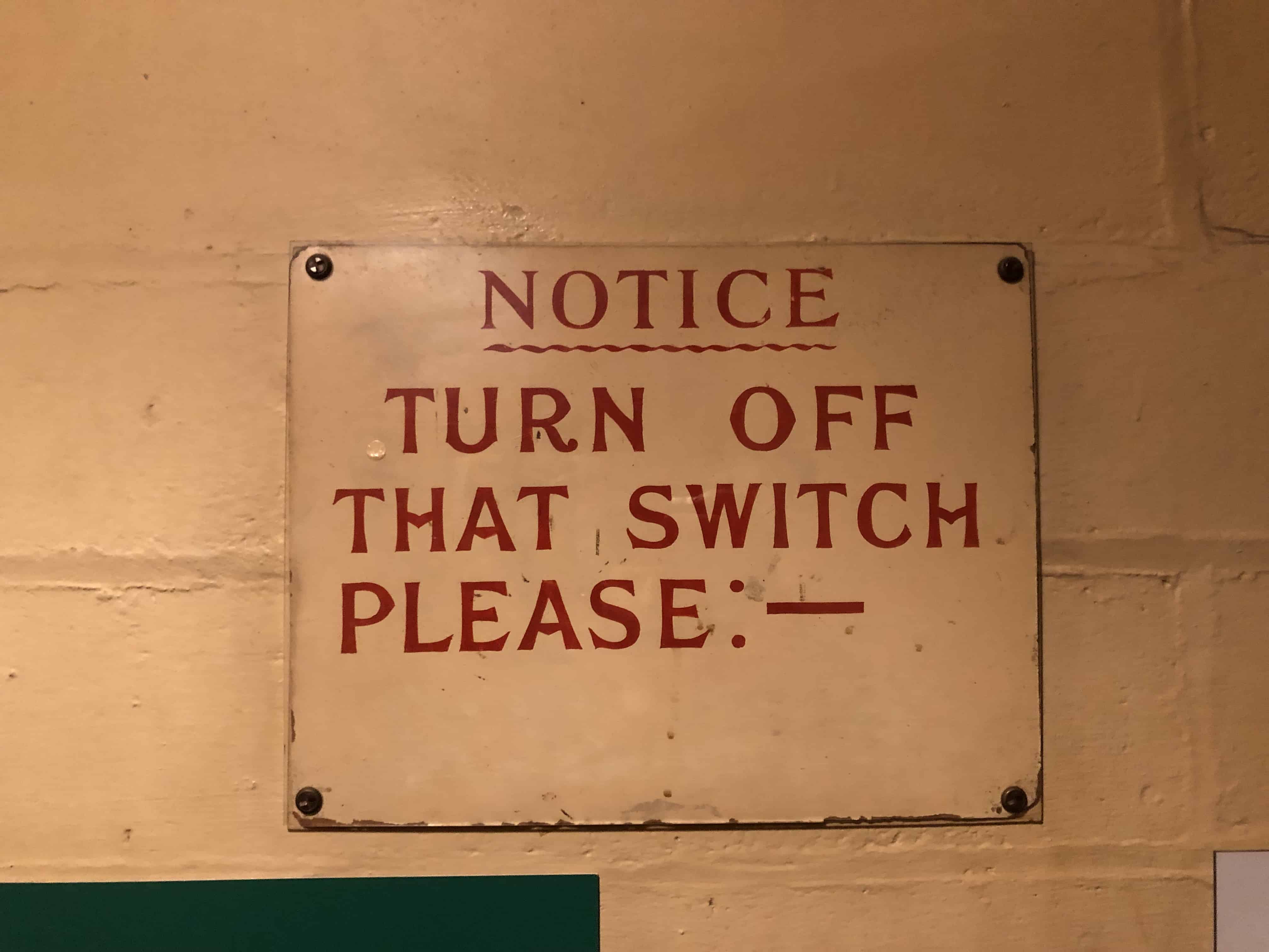 A sign in the Cabinet War Rooms