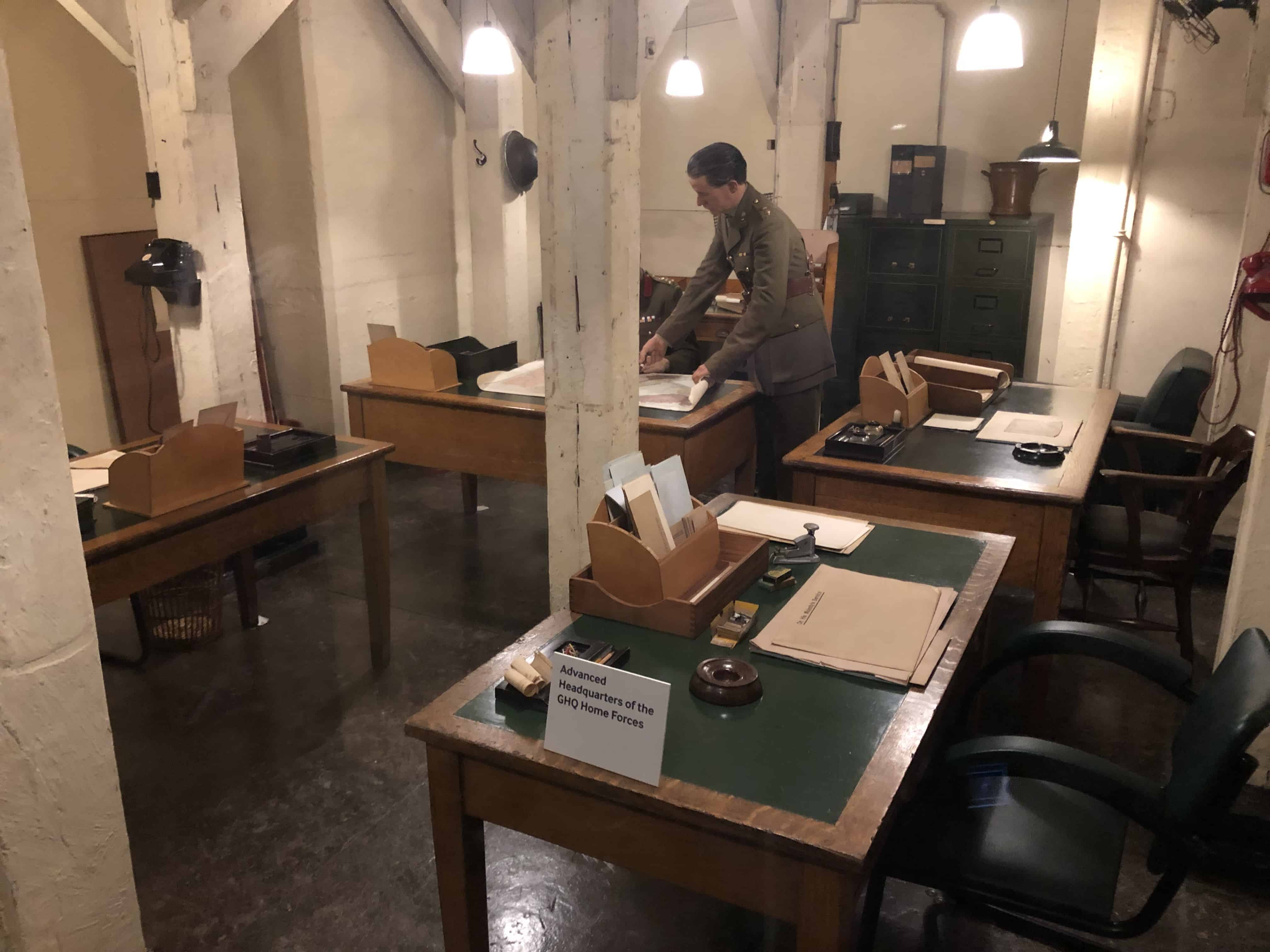 Advanced Headquarters of the GHQ Home Forces at the Churchill War Rooms in London, England