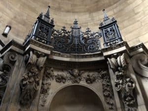 Ornamental iron at the Dean's Staircase at St. Paul's Cathedral in London, England