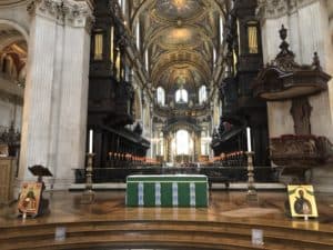 Altar in front of the quire at St. Paul's Cathedral in London, England
