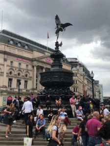 Shaftesbury Memorial Fountain at Piccadilly Circus in London, England