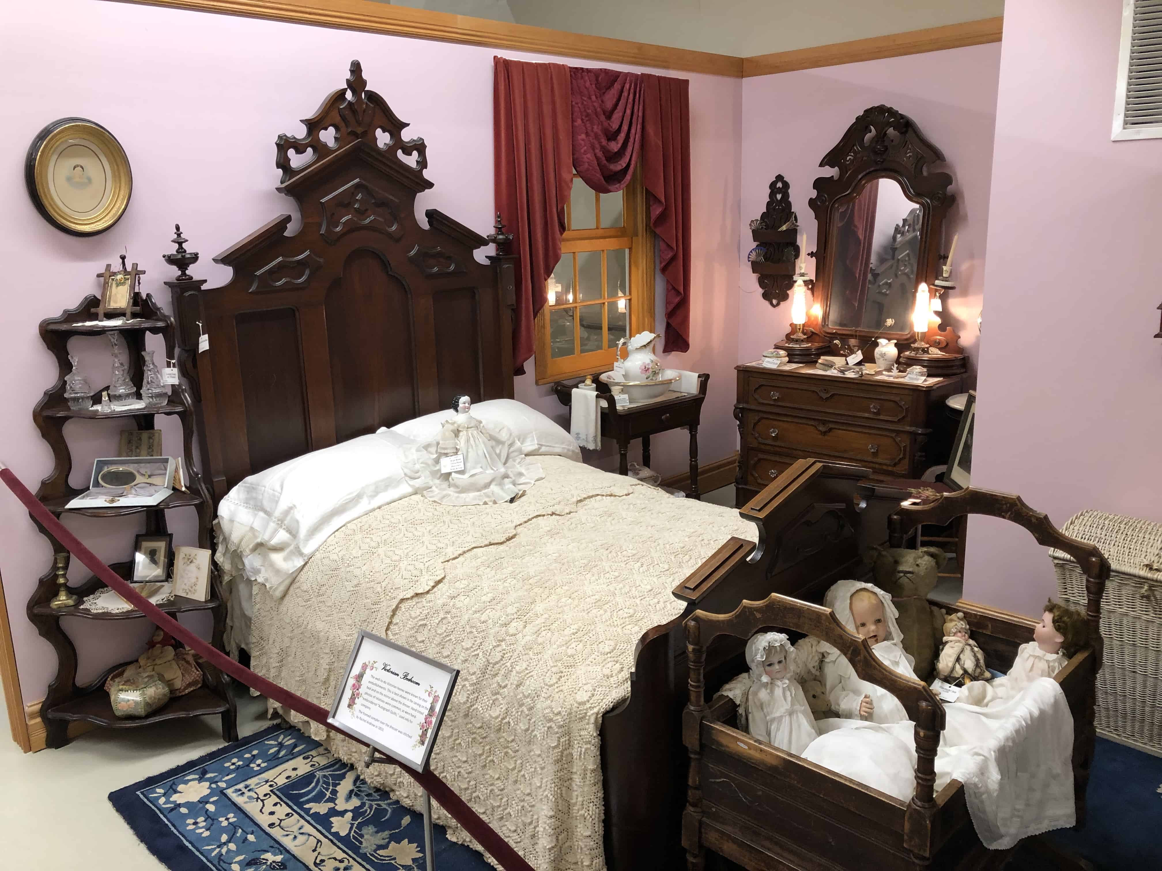 Victorian bedroom at the La Porte County Historical Society Museum in La Porte, Indiana
