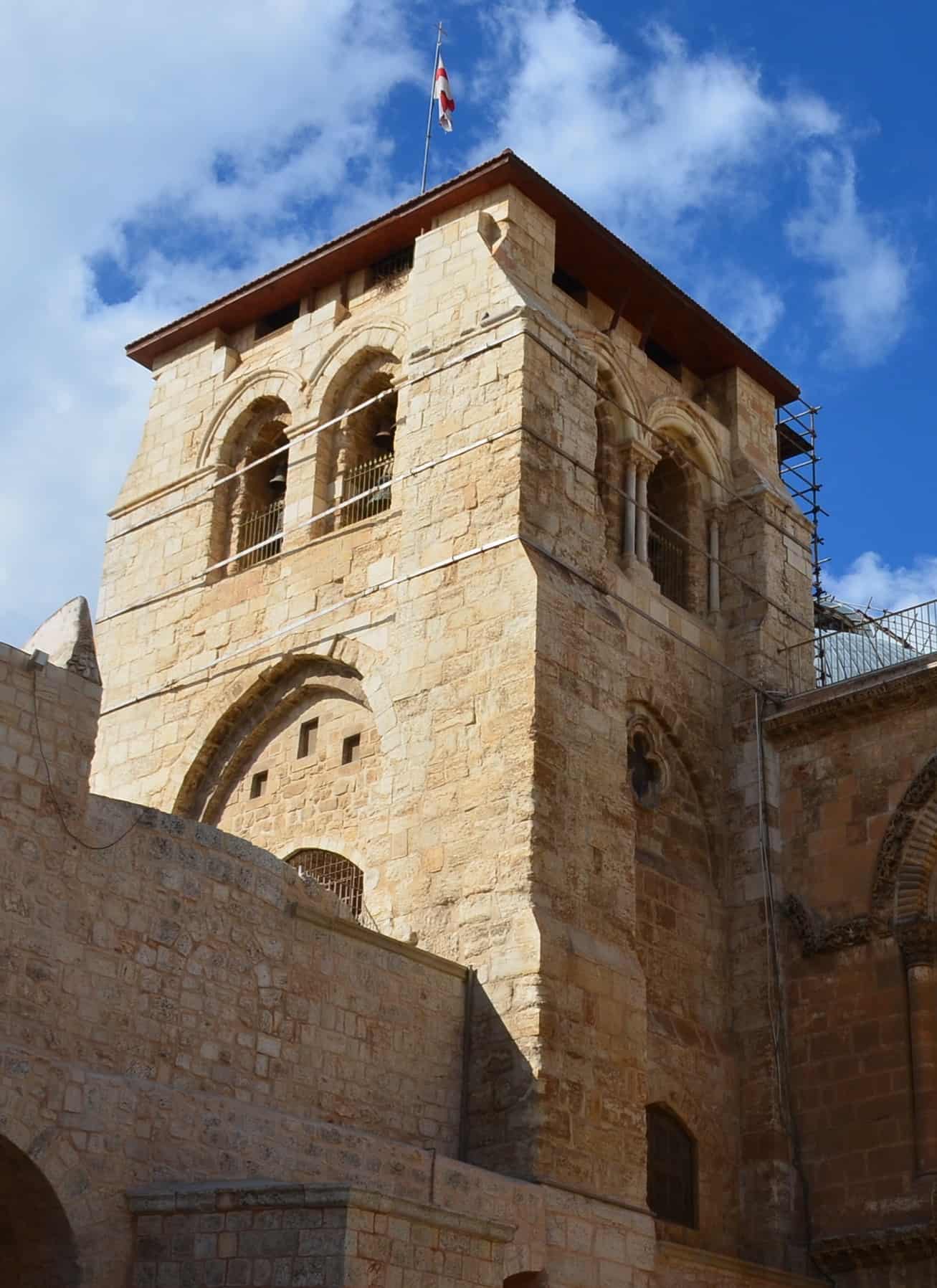 Bell tower of the Church of the Holy Sepulchre in Jerusalem