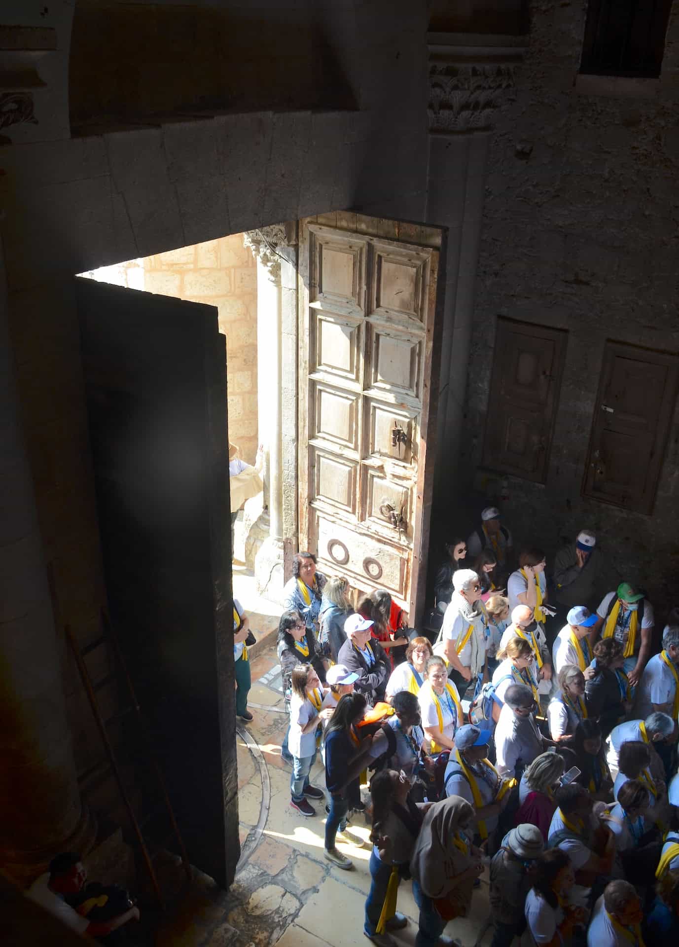 Doors of the Church of the Holy Sepulchre in Jerusalem from the inside