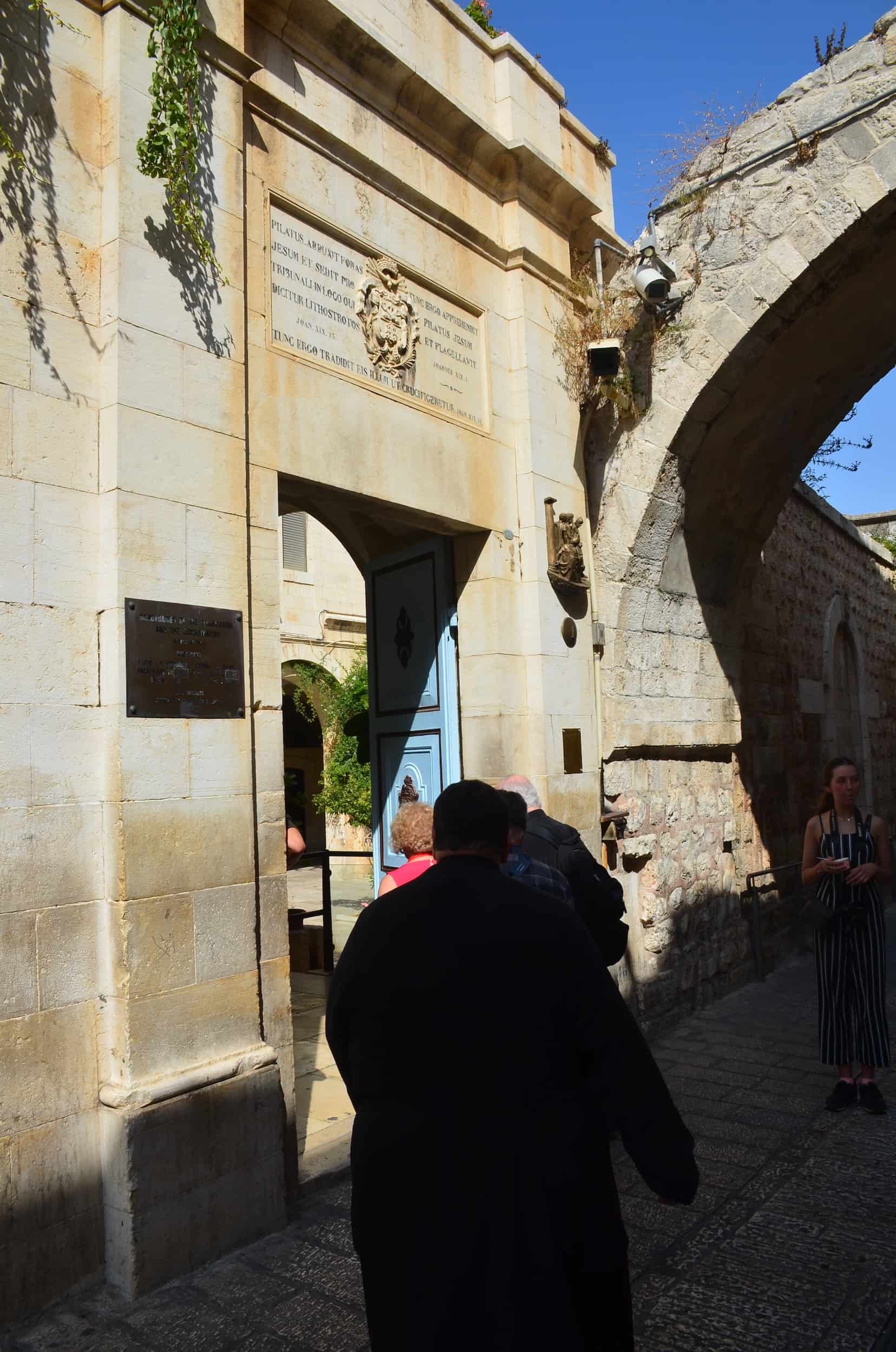 Entrance of the Monastery of the Flagellation in Jerusalem