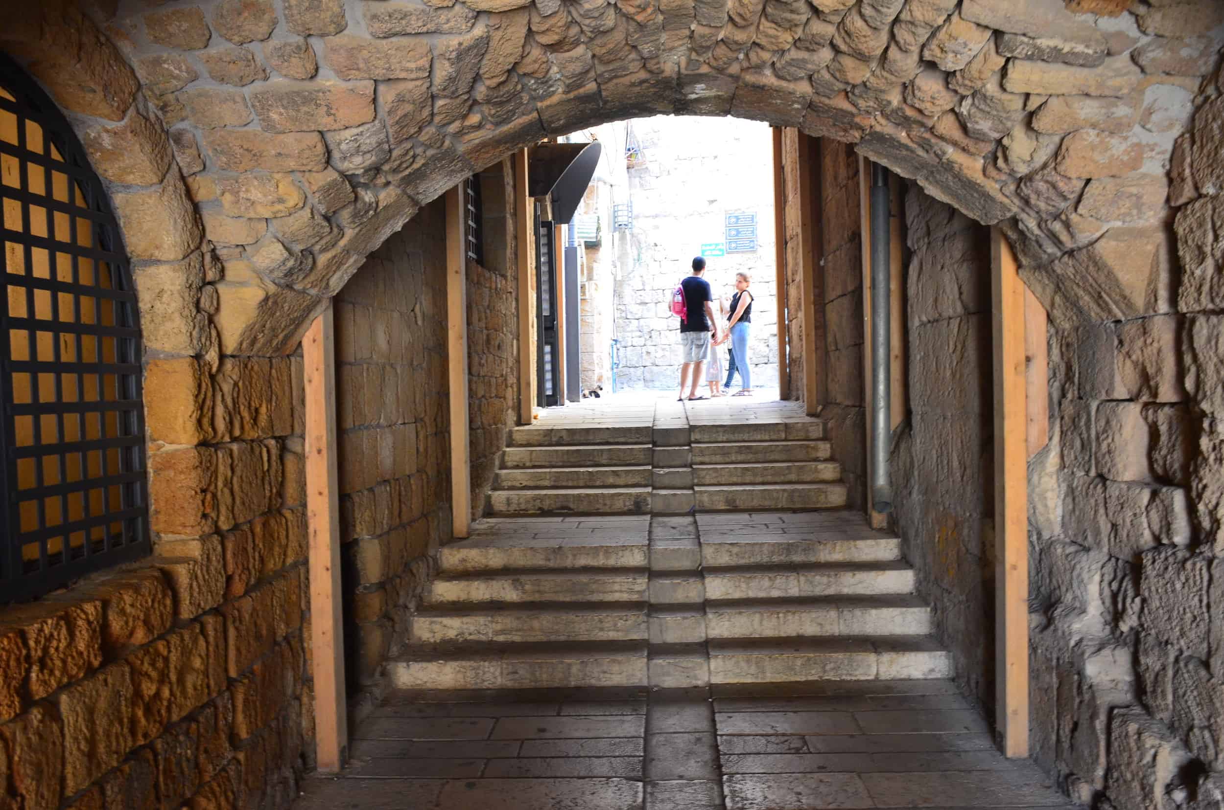 Corridor in the Old City in Acre, Israel