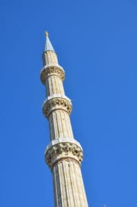 Minaret at the Selimiye Mosque in Edirne, Turkey