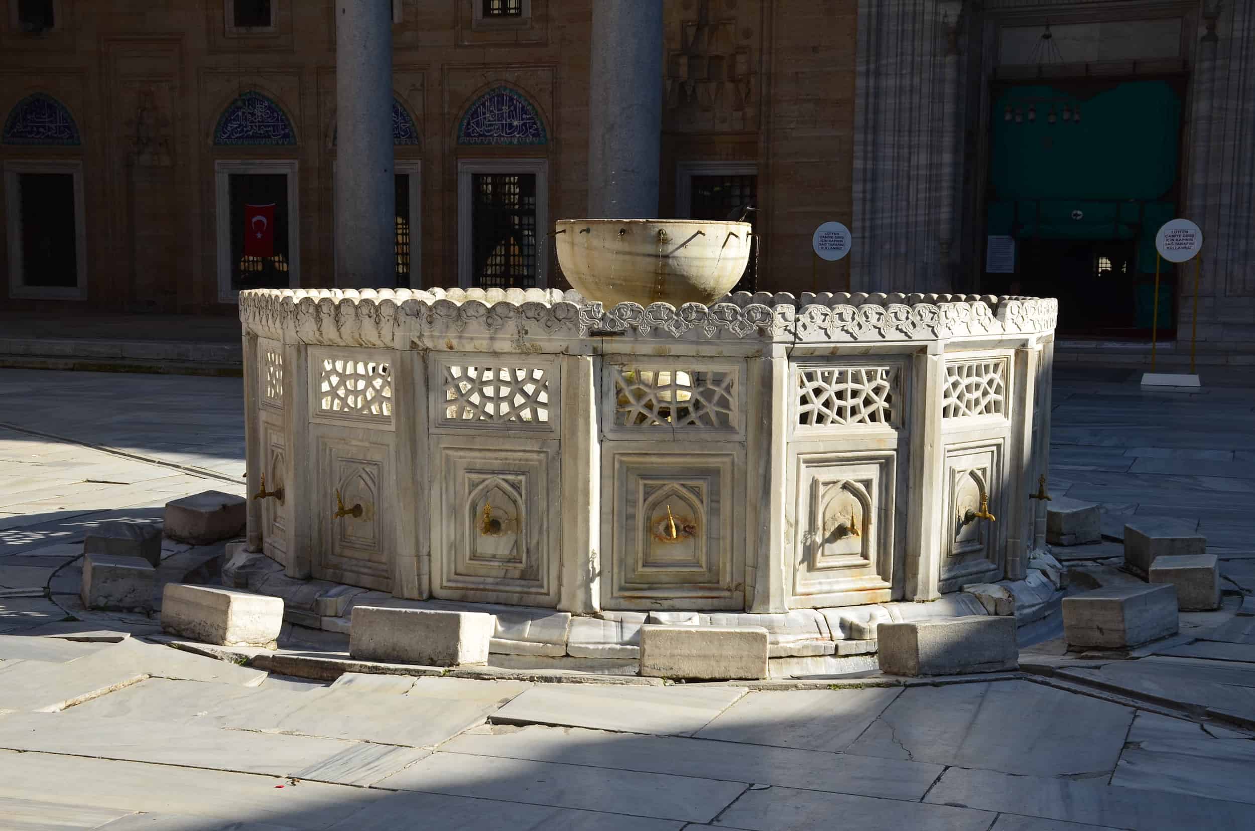 Ablutions fountain at the Selimiye Mosque in Edirne, Turkey