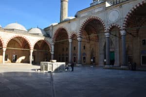 Courtyard at the Selimiye Mosque in Edirne, Turkey