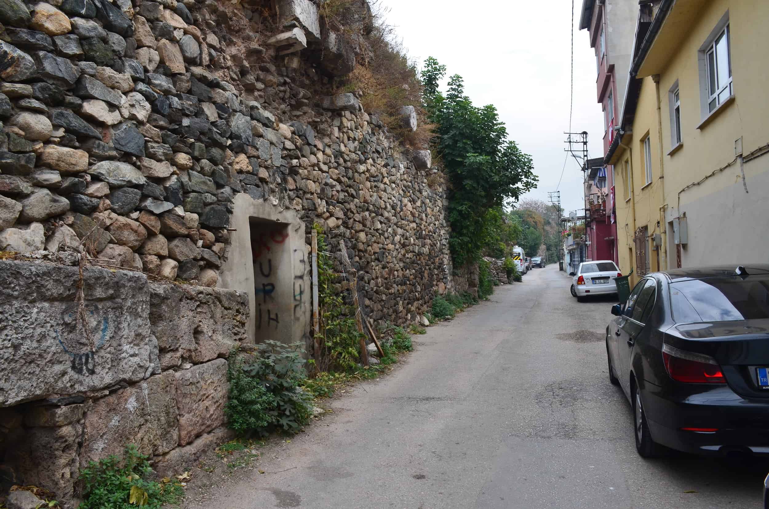 Kalebahçe Street on the walls of Bursa Castle in Bursa, Turkey