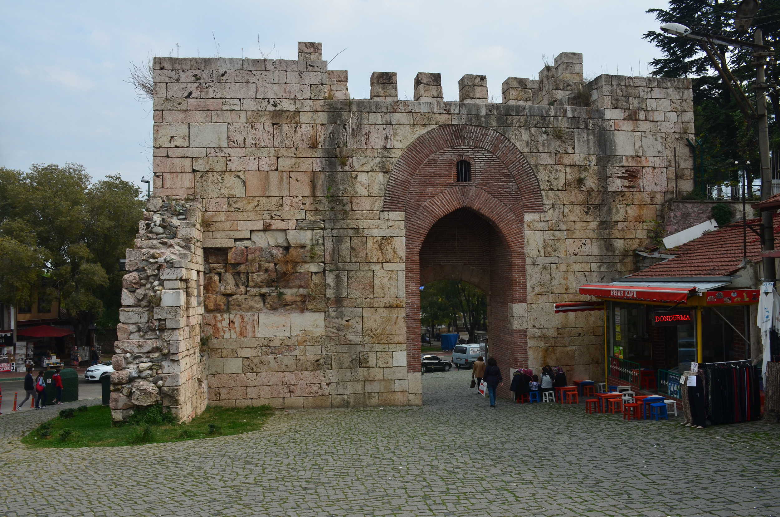 Inside of the Imperial Gate on the walls of Bursa Castle in Bursa, Turkey