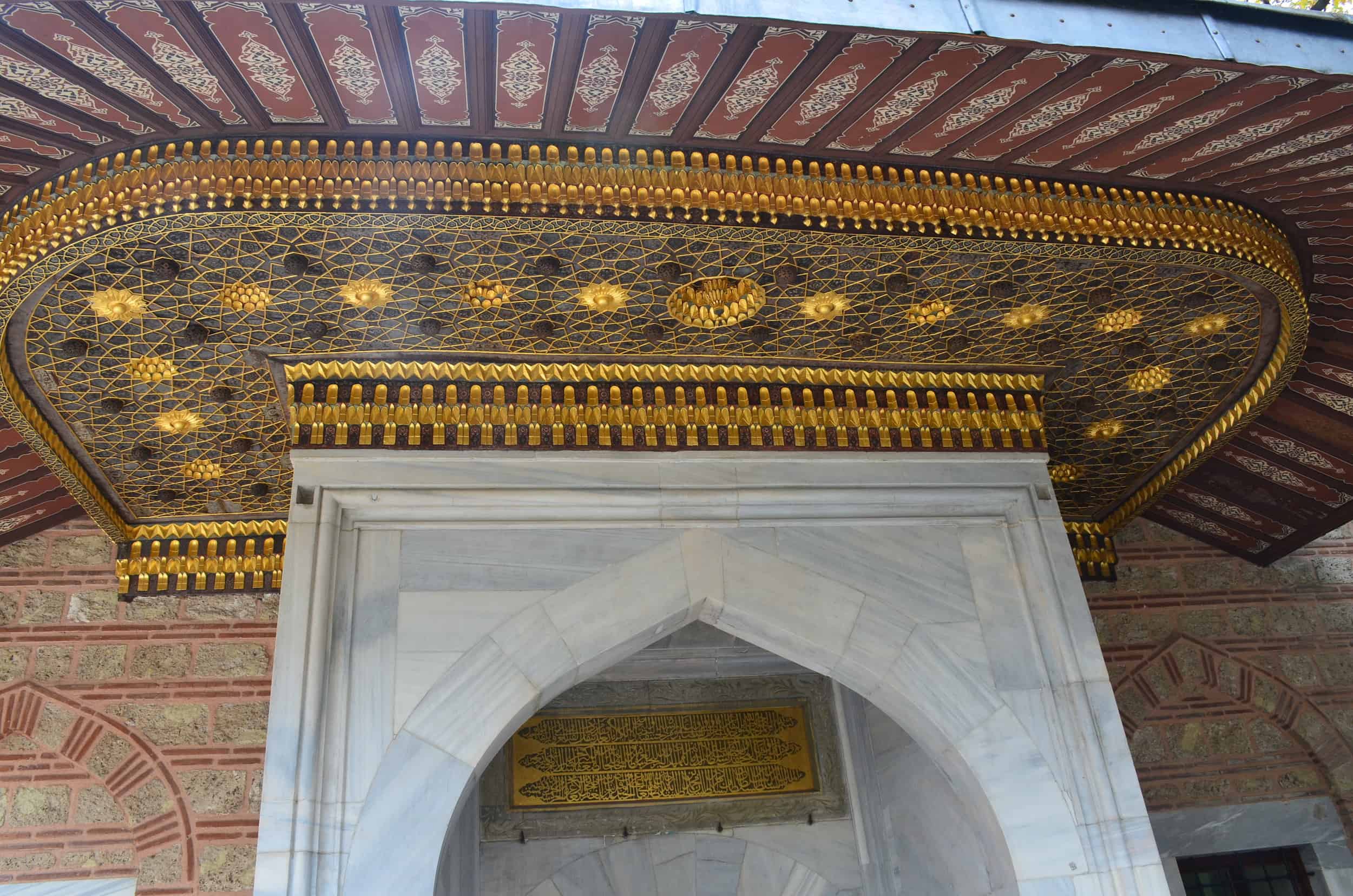 Entrance portal of the tomb of Murad II at the Muradiye Complex in Bursa, Turkey