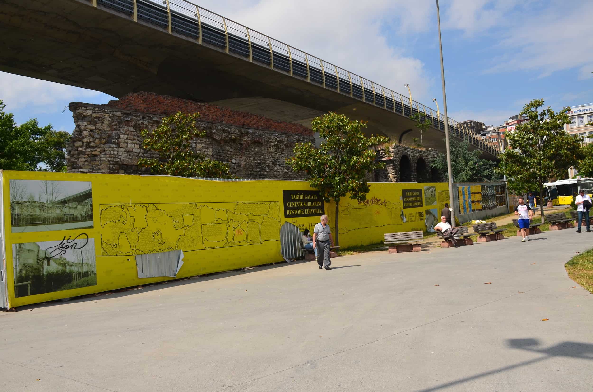Genoese wall under restoration in May 2022