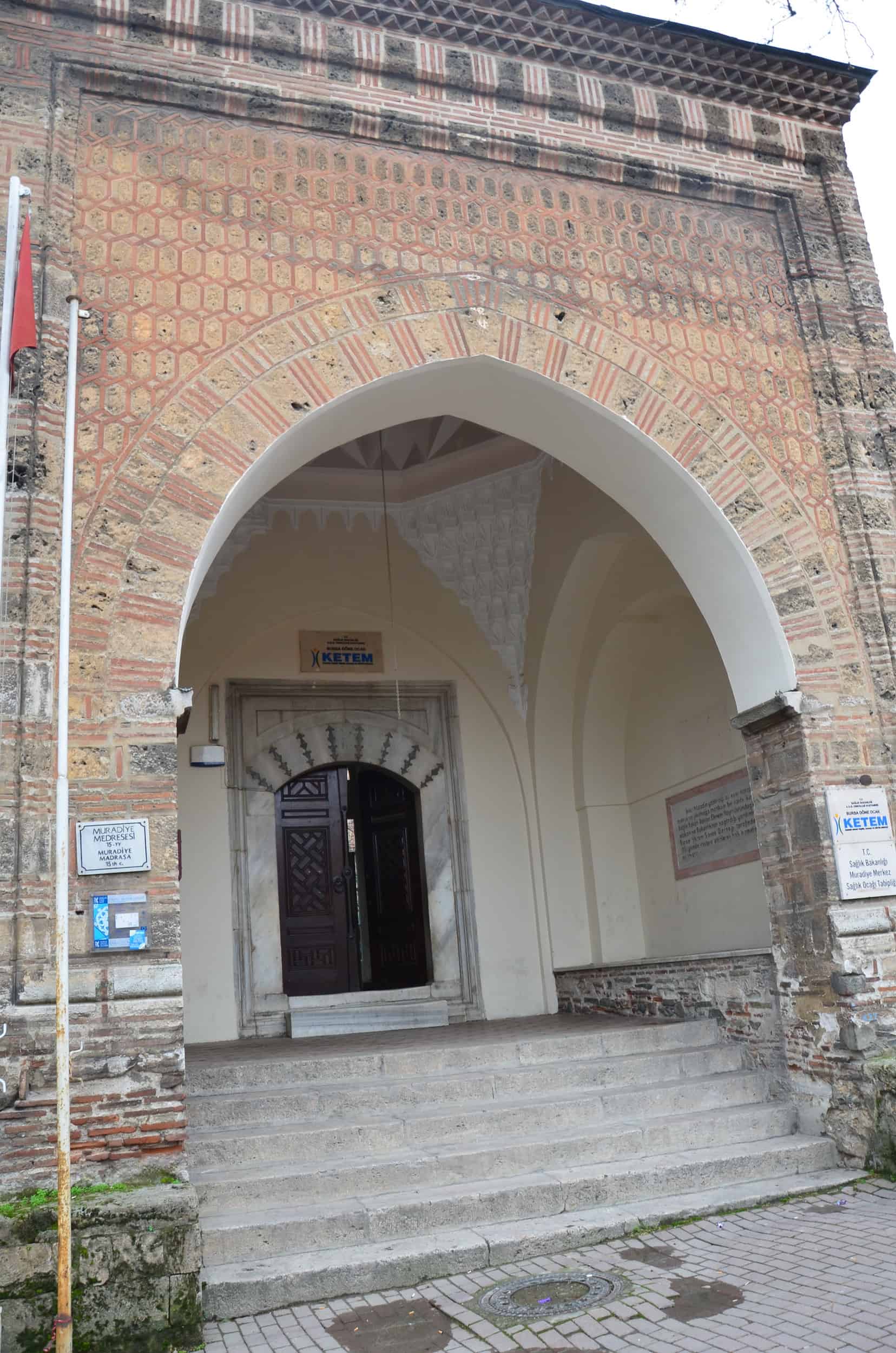 Entrance portal of the Muradiye Madrasa (in January 2013, before restoration)