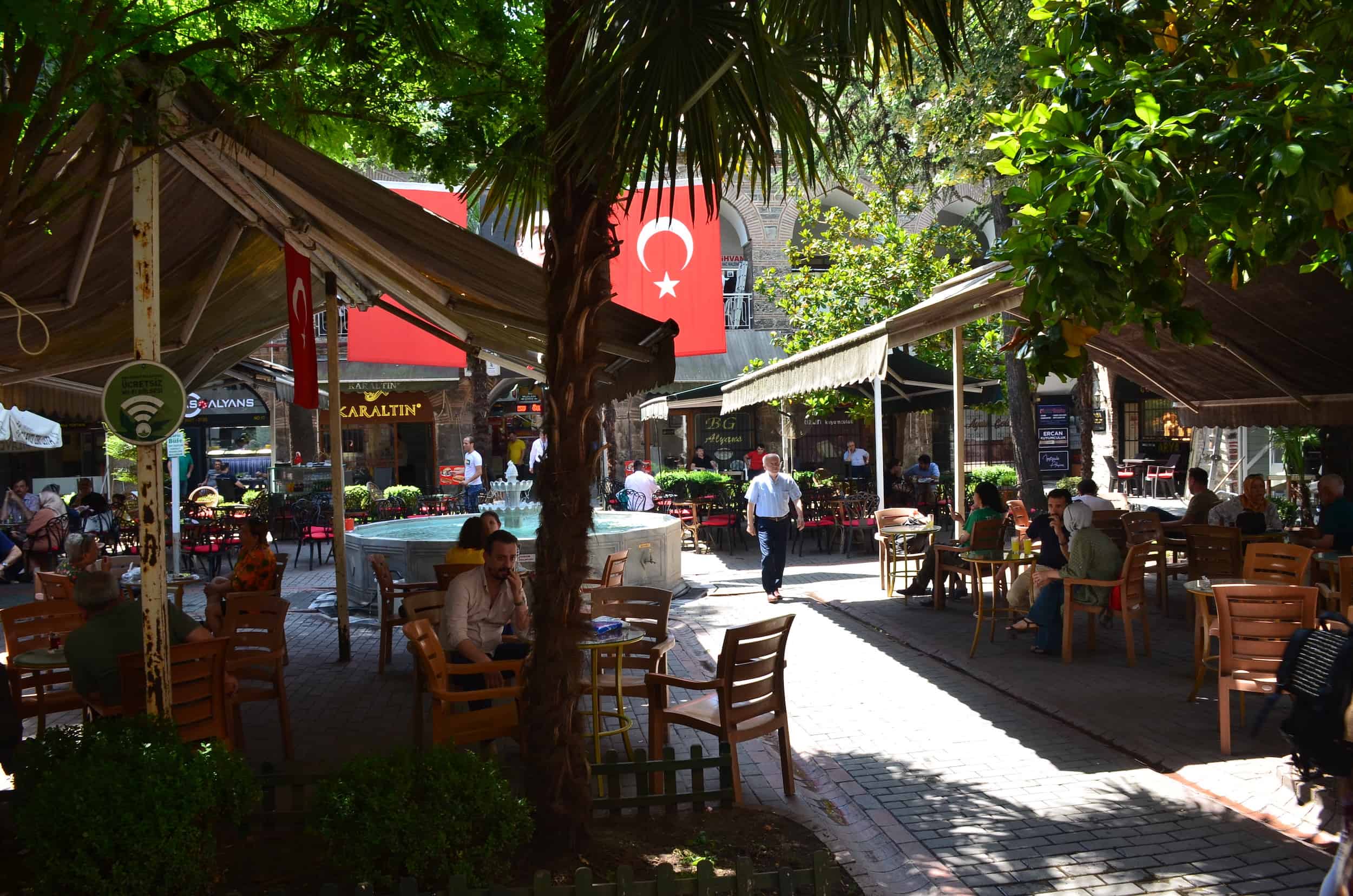 Courtyard of Emir Han in Bursa, Turkey