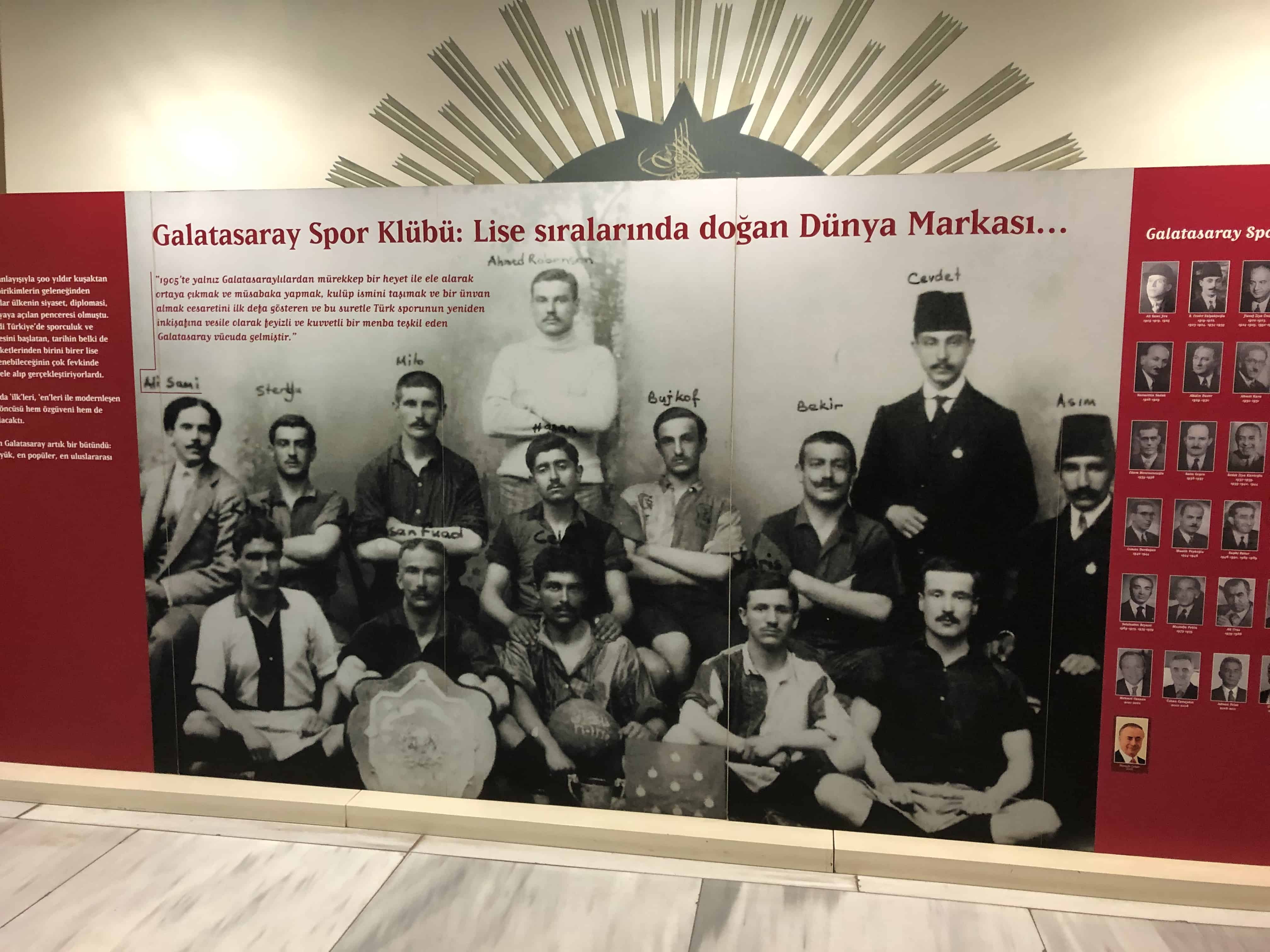 Founders of Galatasaray Sports Club at the Galatasaray Museum in Istanbul, Turkey