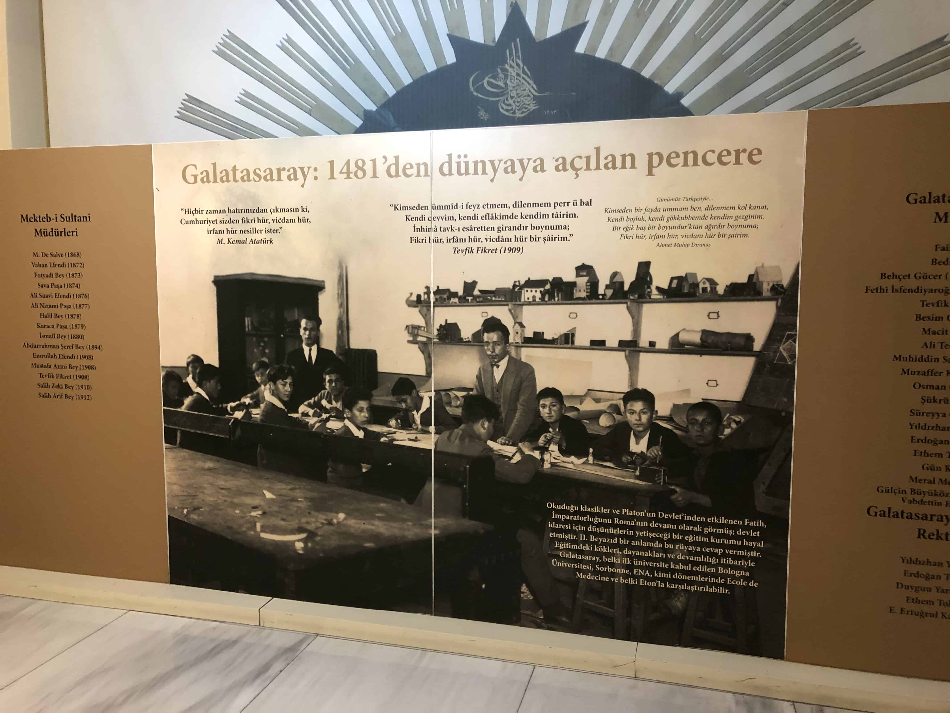 Galatasaray High School section at the Galatasaray Museum in Istanbul, Turkey
