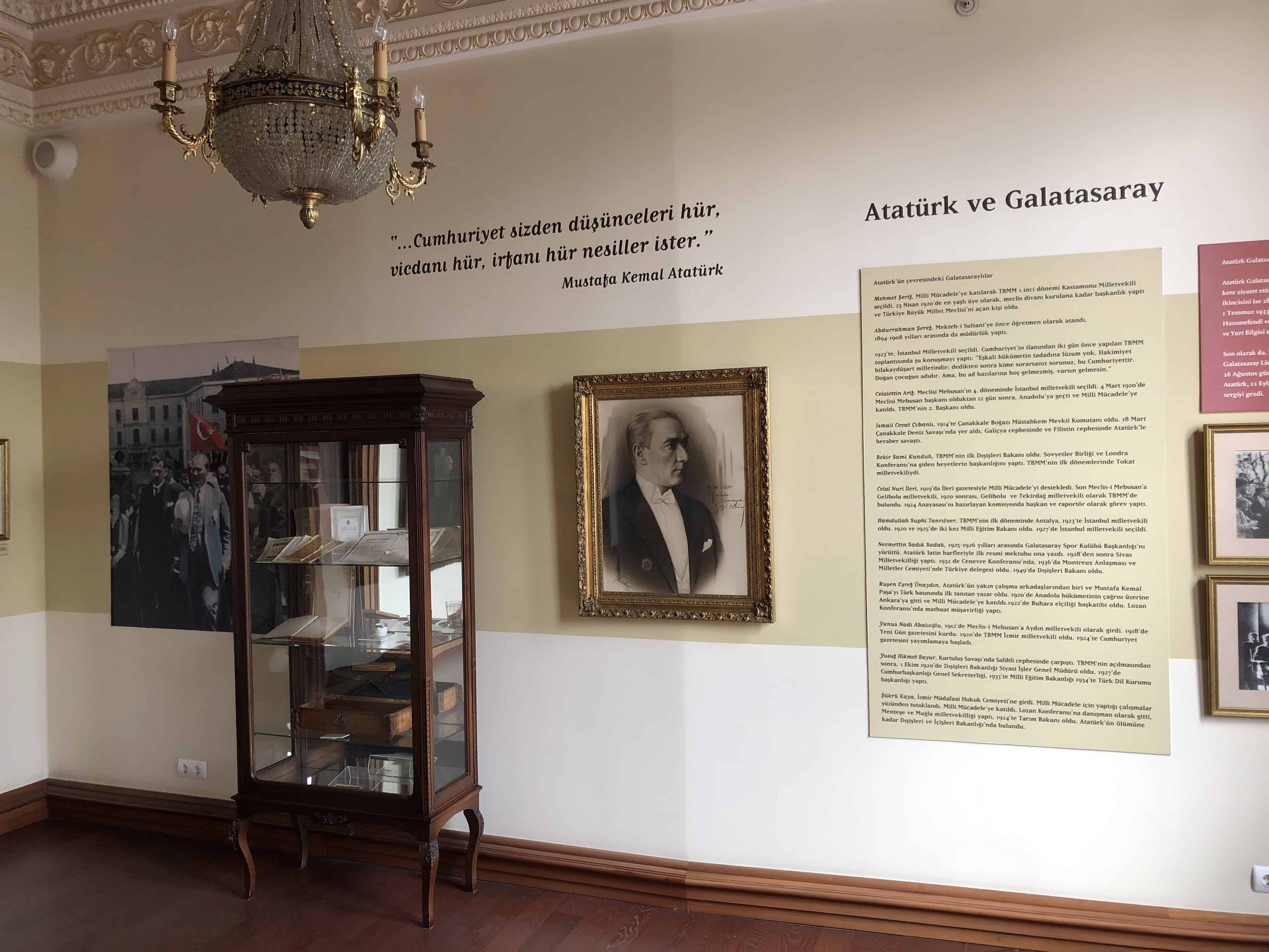 Atatürk section at the Galatasaray Museum