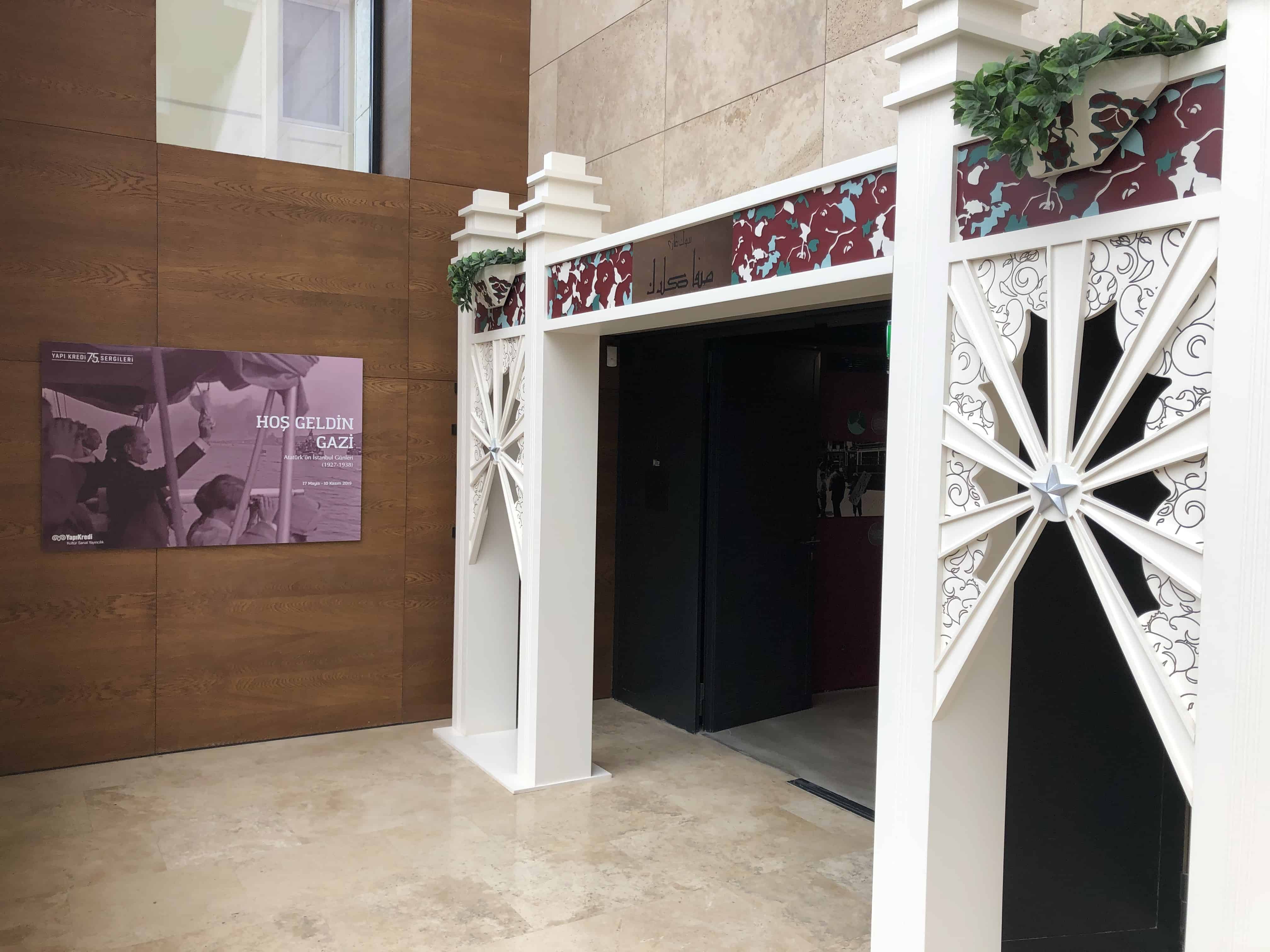 Entrance to the Atatürk exhibit at Yapı Kredi Cultural Center in Istanbul, Turkey