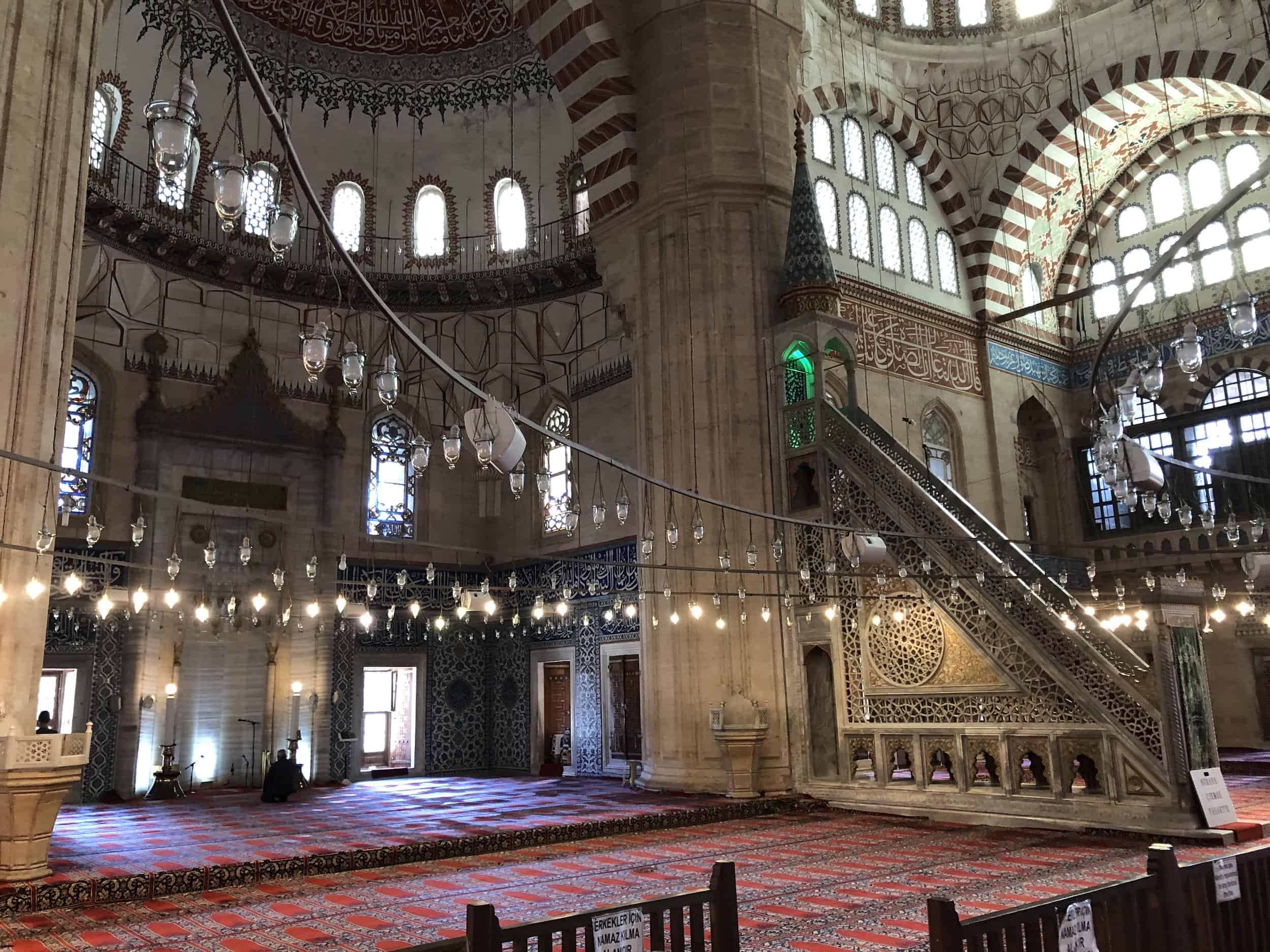 Mihrab and minbar at the Selimiye Mosque in Edirne, Turkey