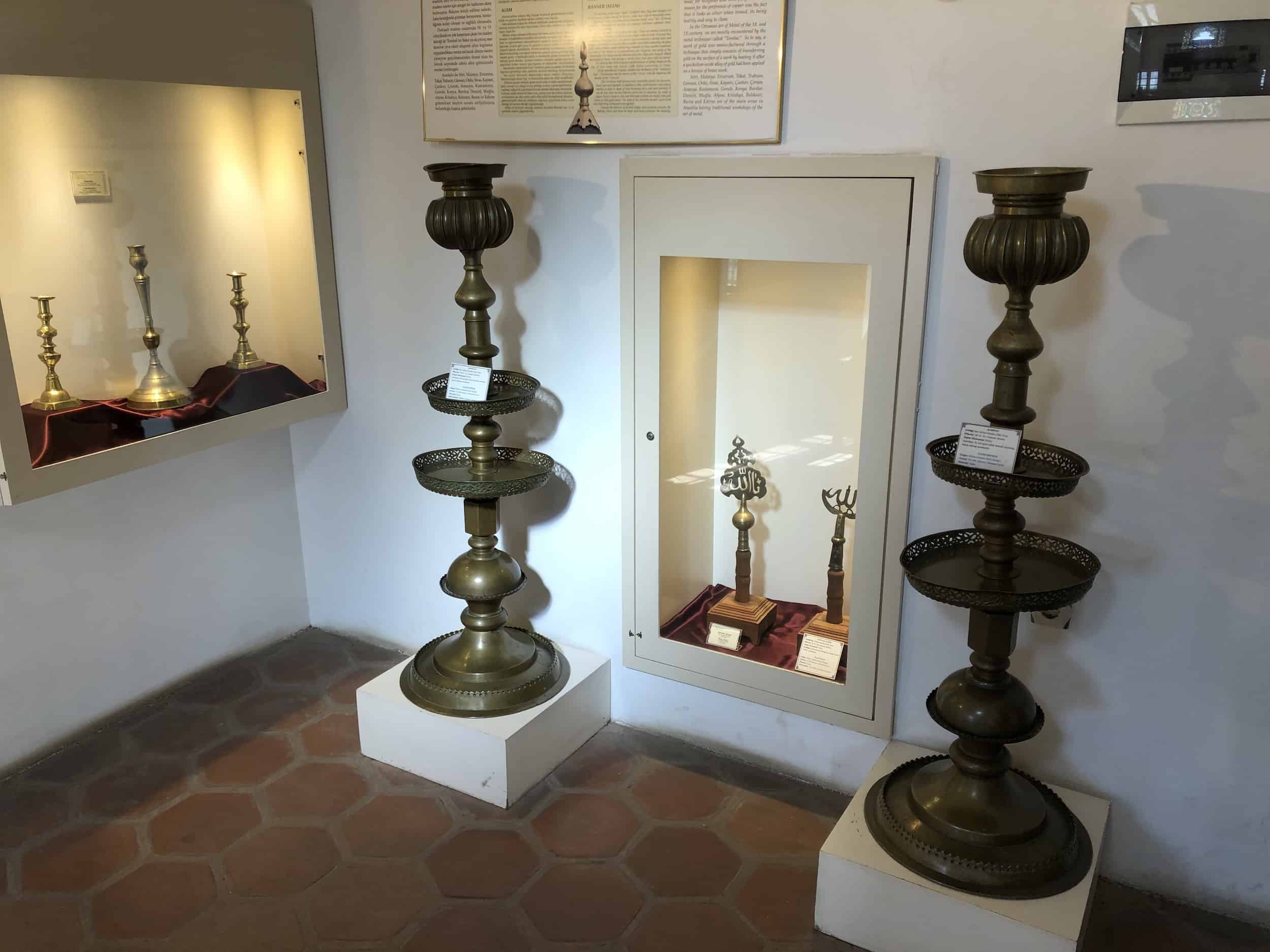 Candlesticks at the Selimiye Foundation Museum in Edirne, Turkey