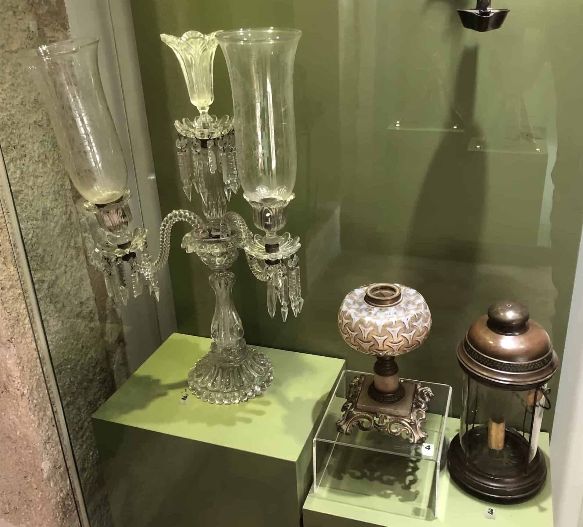 Glass lamps and lanterns at the Edirne Turkish and Islamic Art Museum at the Selimiye Mosque in Edirne, Turkey