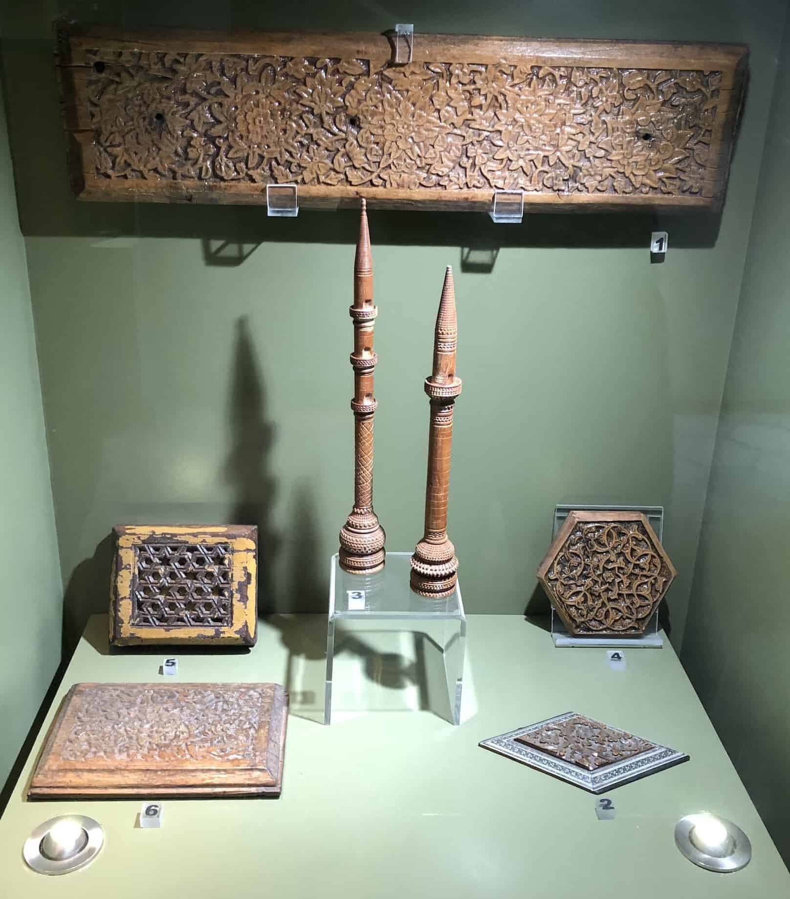 Woodworks Room at the Edirne Turkish and Islamic Art MuseumOrnamental wall lamps and lanterns at the Selimiye Foundation MuseumGlass lamps and lanterns at the Edirne Turkish and Islamic Art Museum at the Selimiye Mosque in Edirne, Turkey