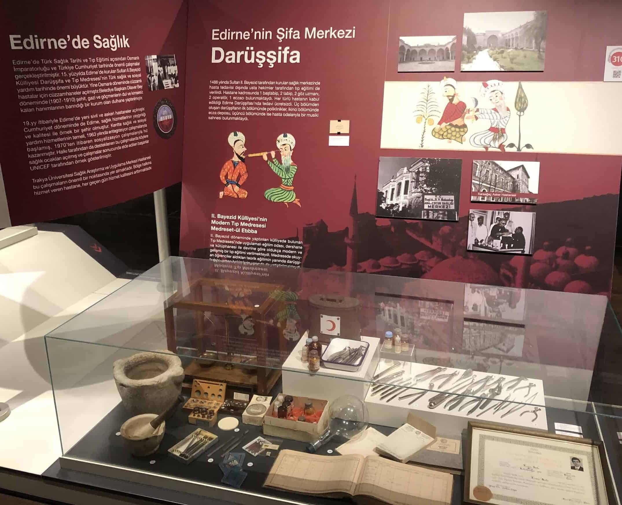 Health display at the Edirne City Museum in the Edirne historic city center, Turkey