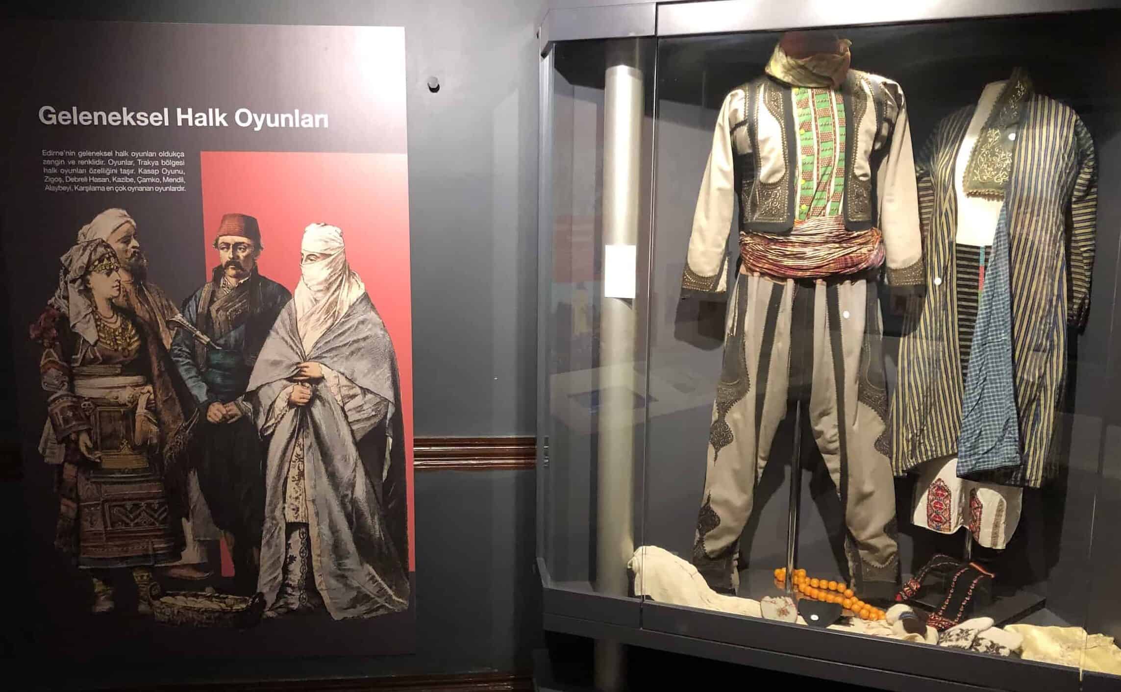 Traditional folk dances display at the Edirne City Museum in the Edirne historic city center, Turkey